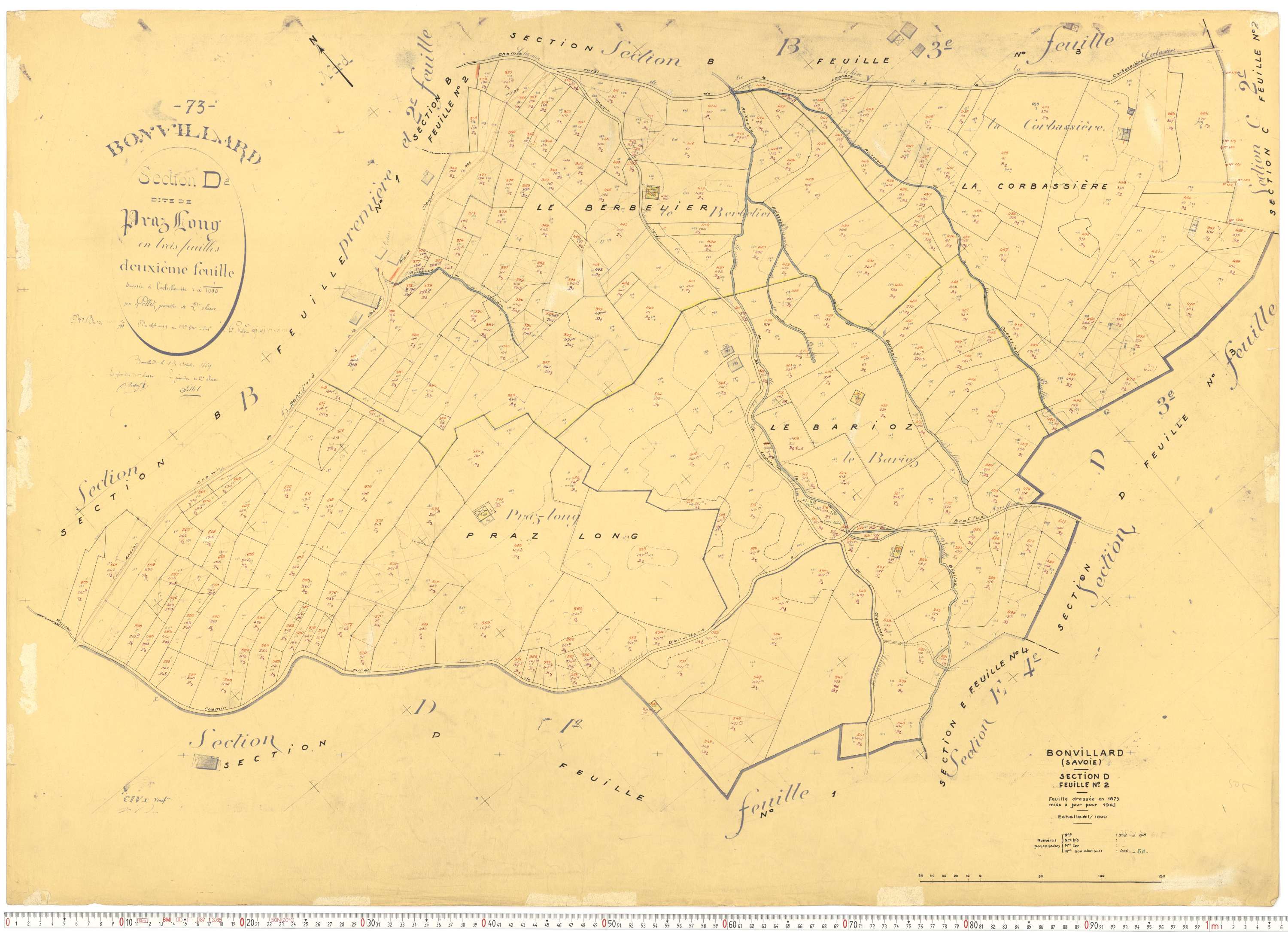 Bonvillard - Cadastre rénové (1963).