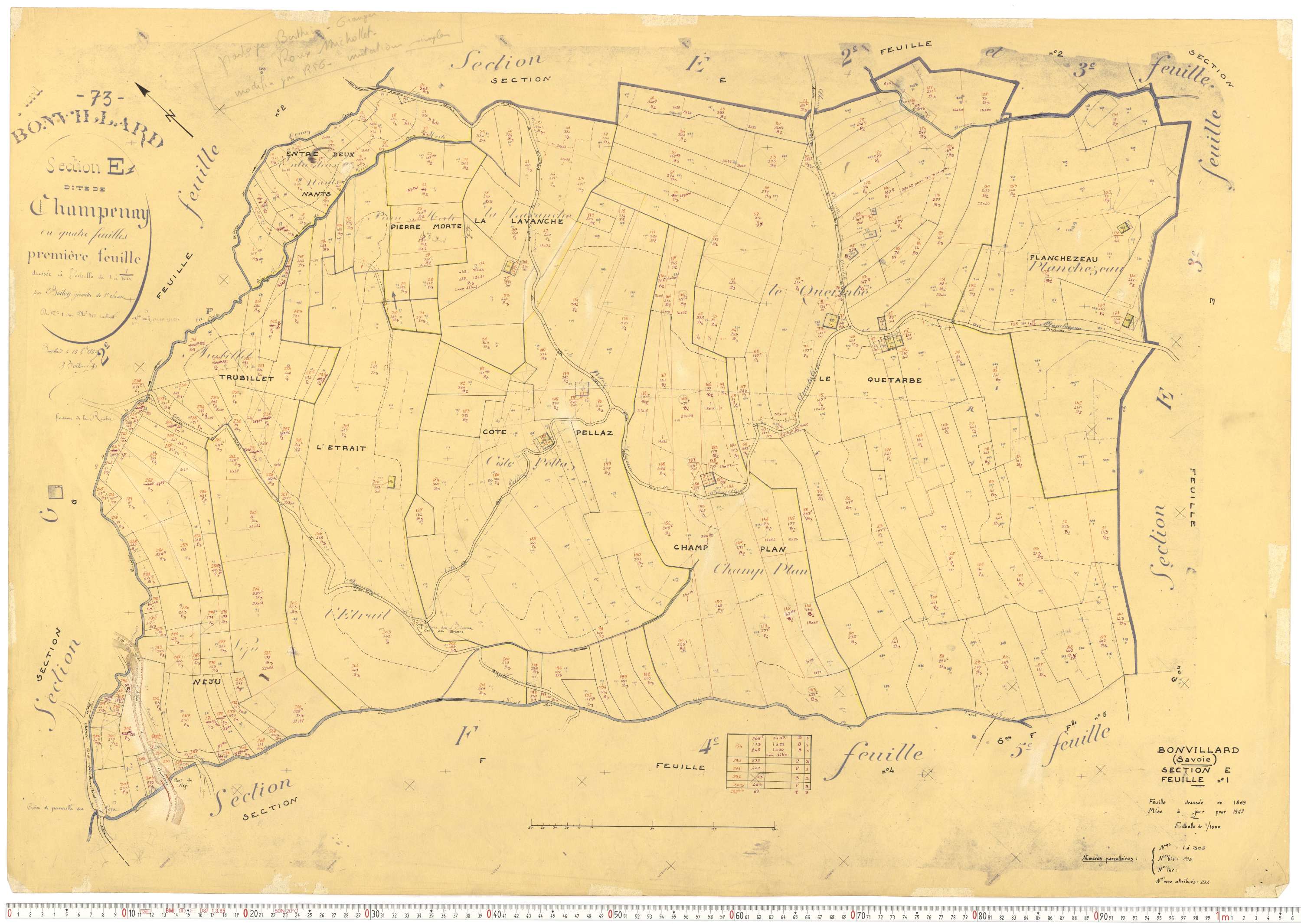 Bonvillard - Cadastre rénové (1963).