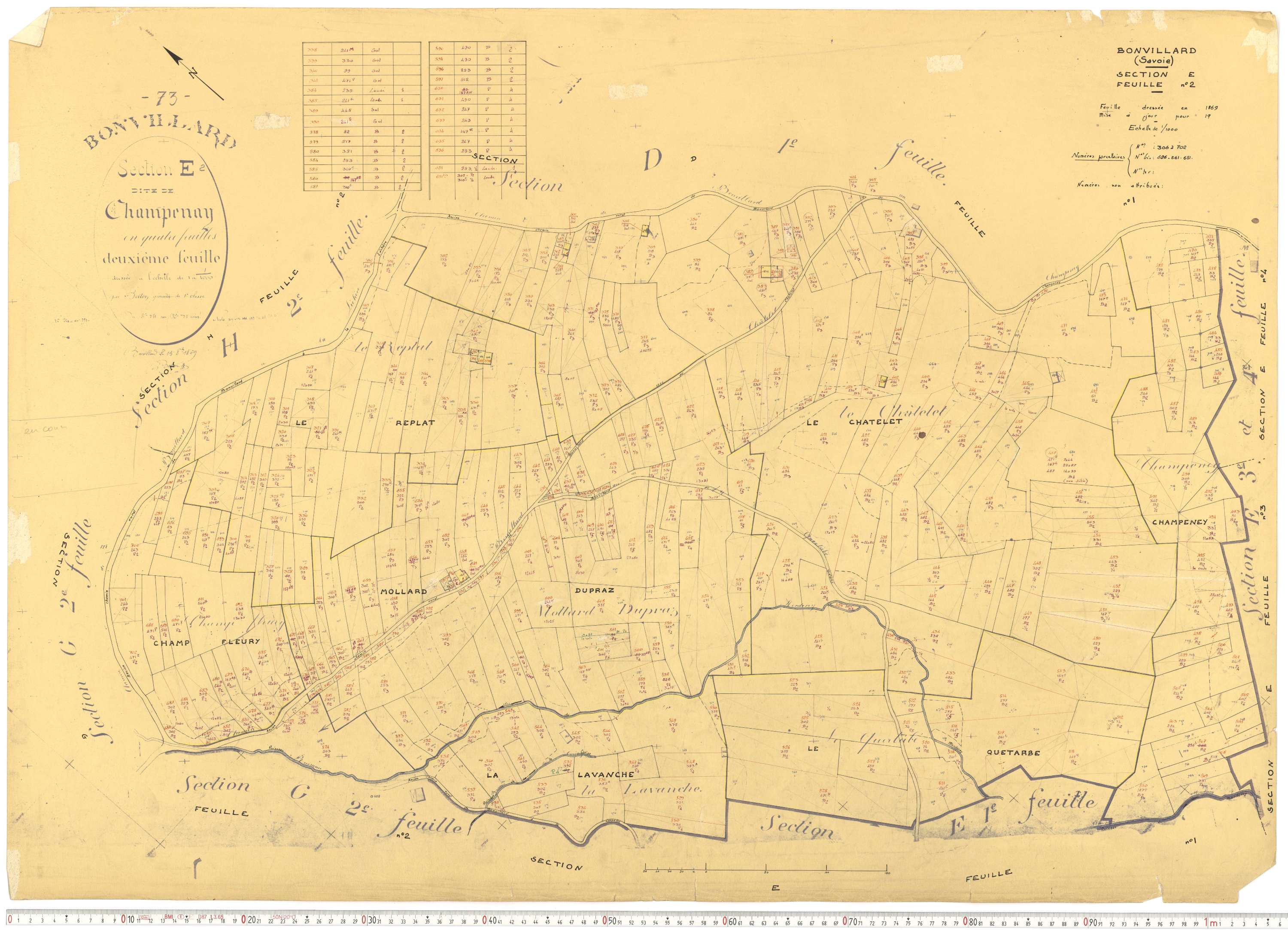 Bonvillard - Cadastre rénové (1963).