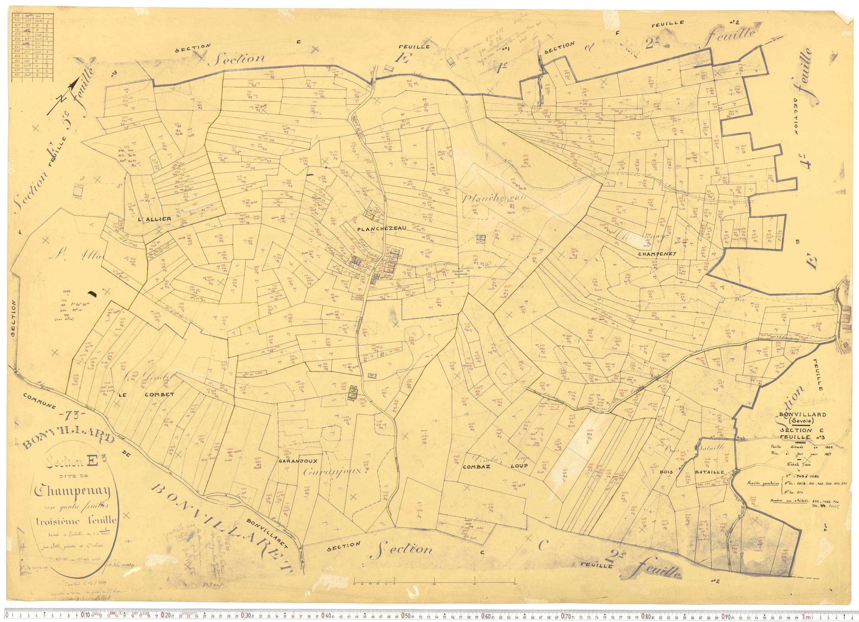 Bonvillard - Cadastre rénové (1963).