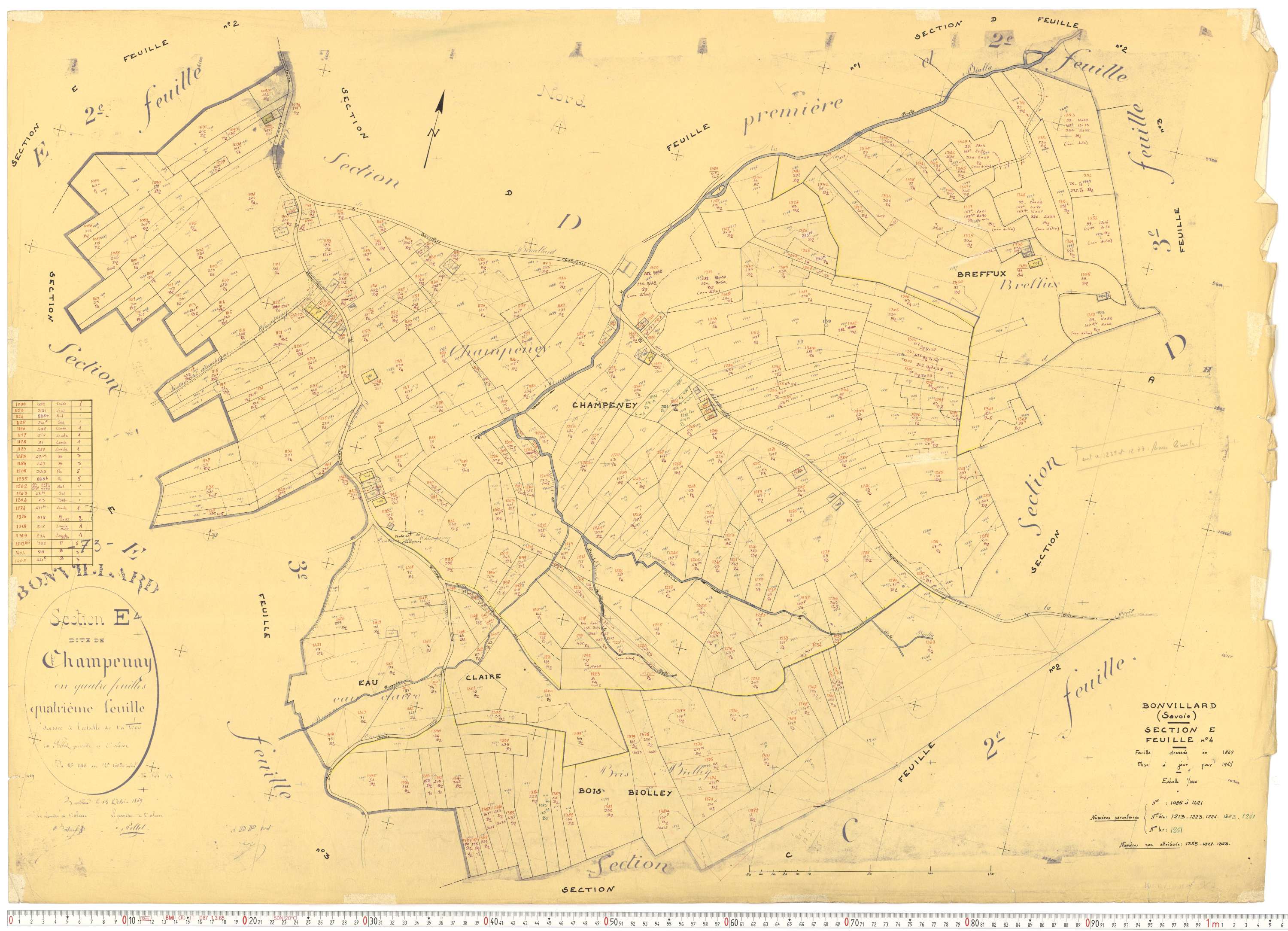 Bonvillard - Cadastre rénové (1963).