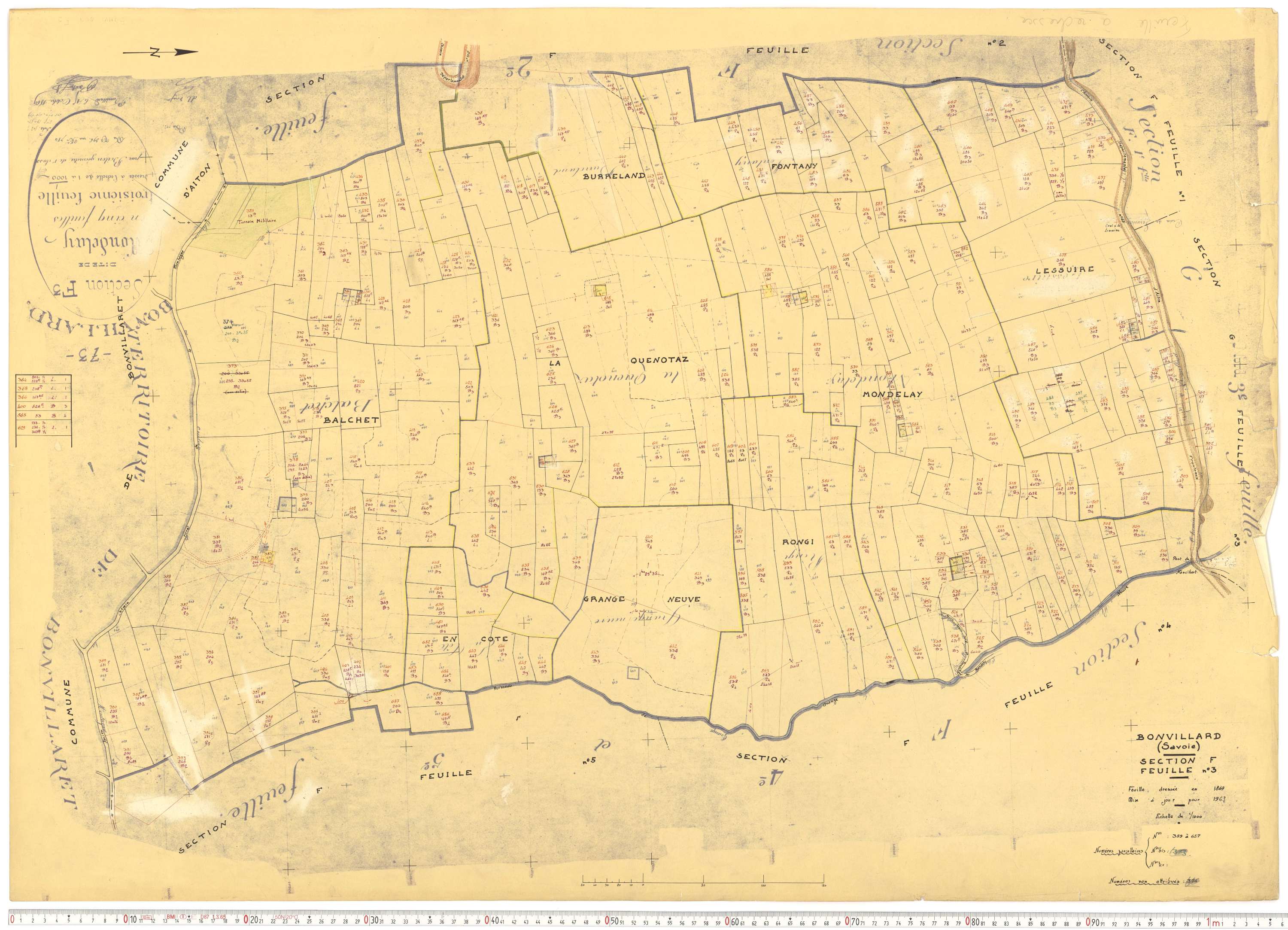 Bonvillard - Cadastre rénové (1963).