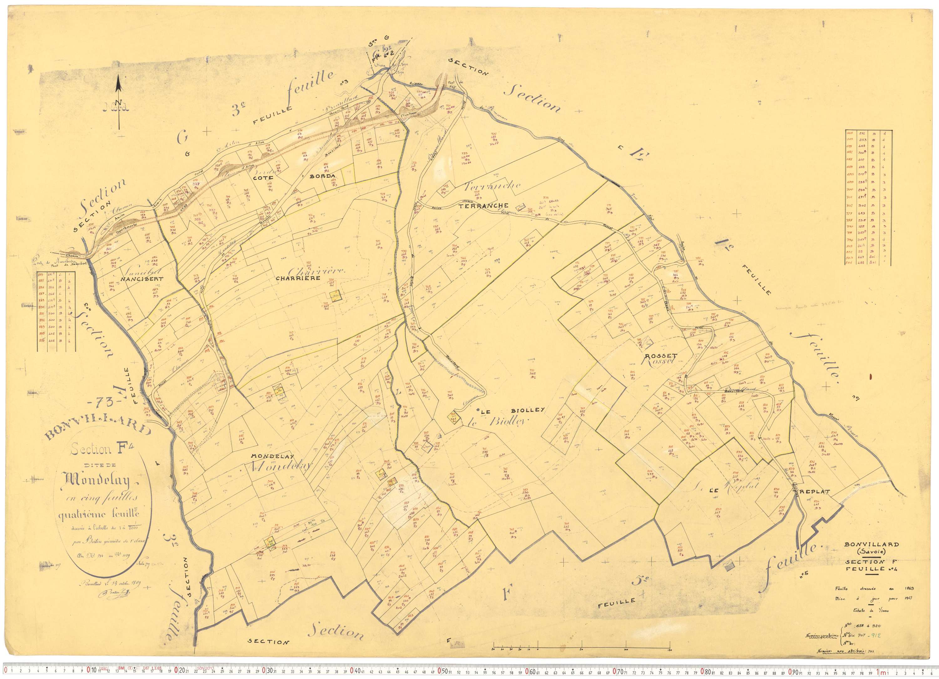 Bonvillard - Cadastre rénové (1963).