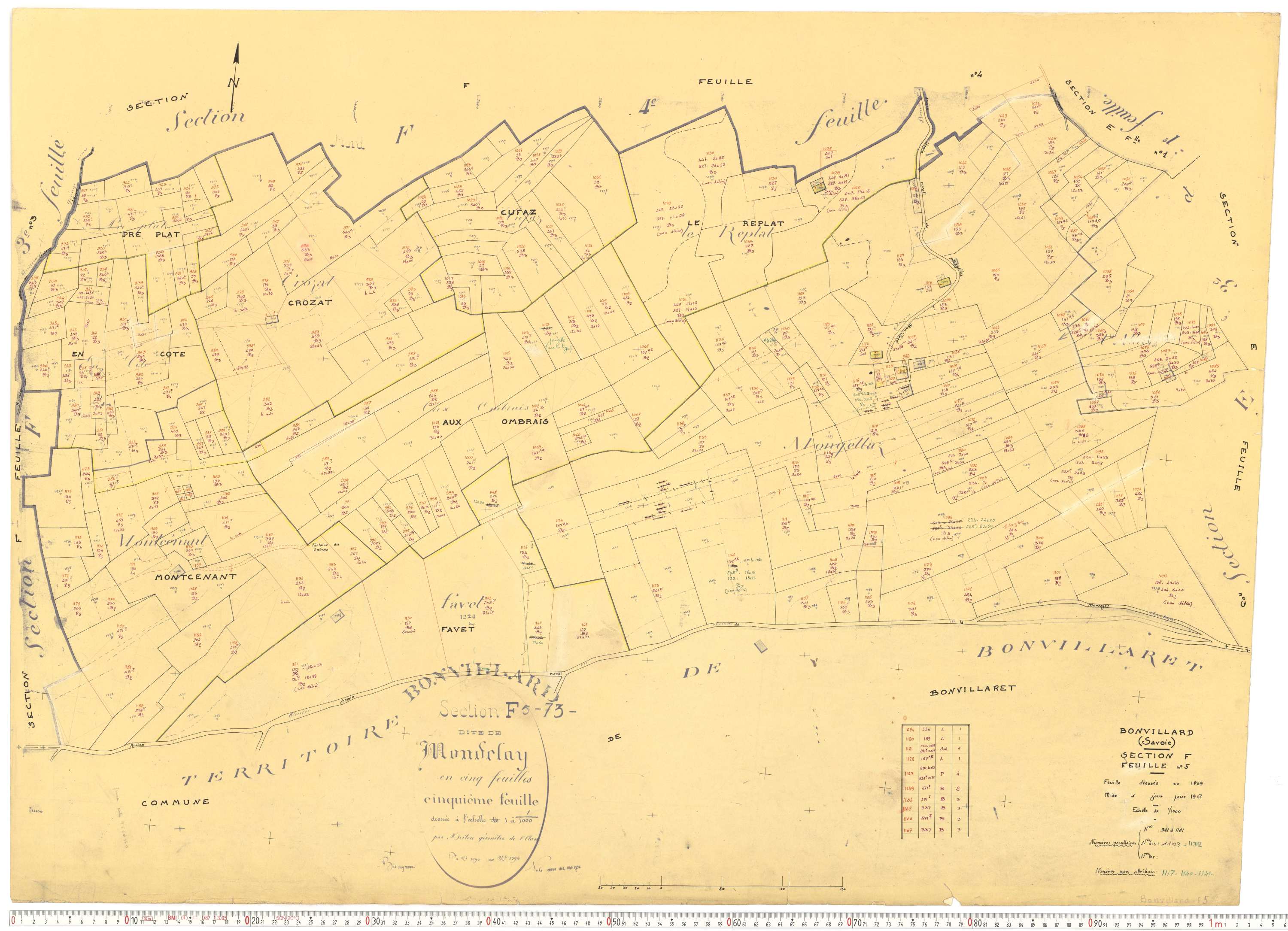 Bonvillard - Cadastre rénové (1963).