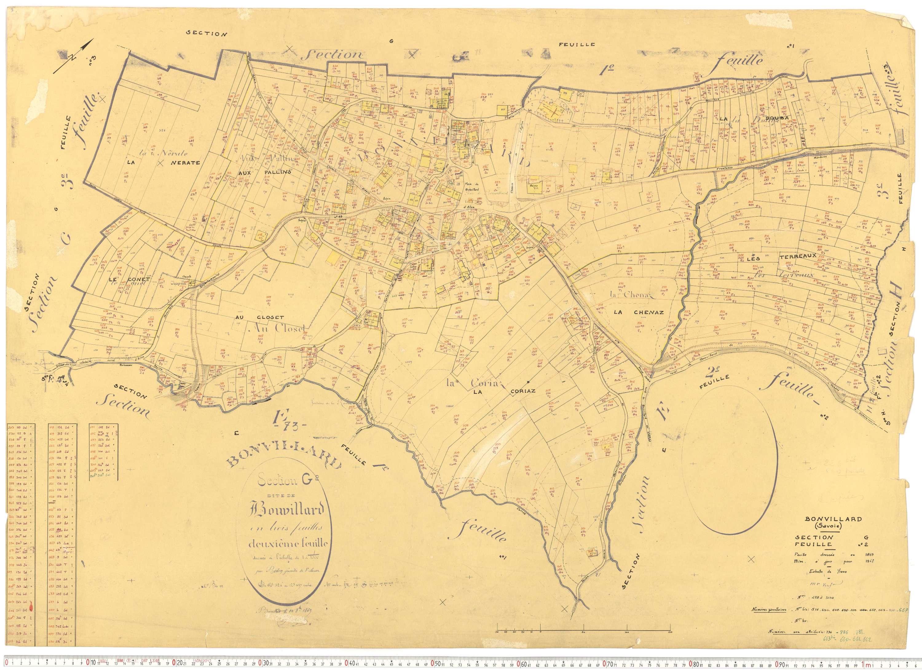 Bonvillard - Cadastre rénové (1963).