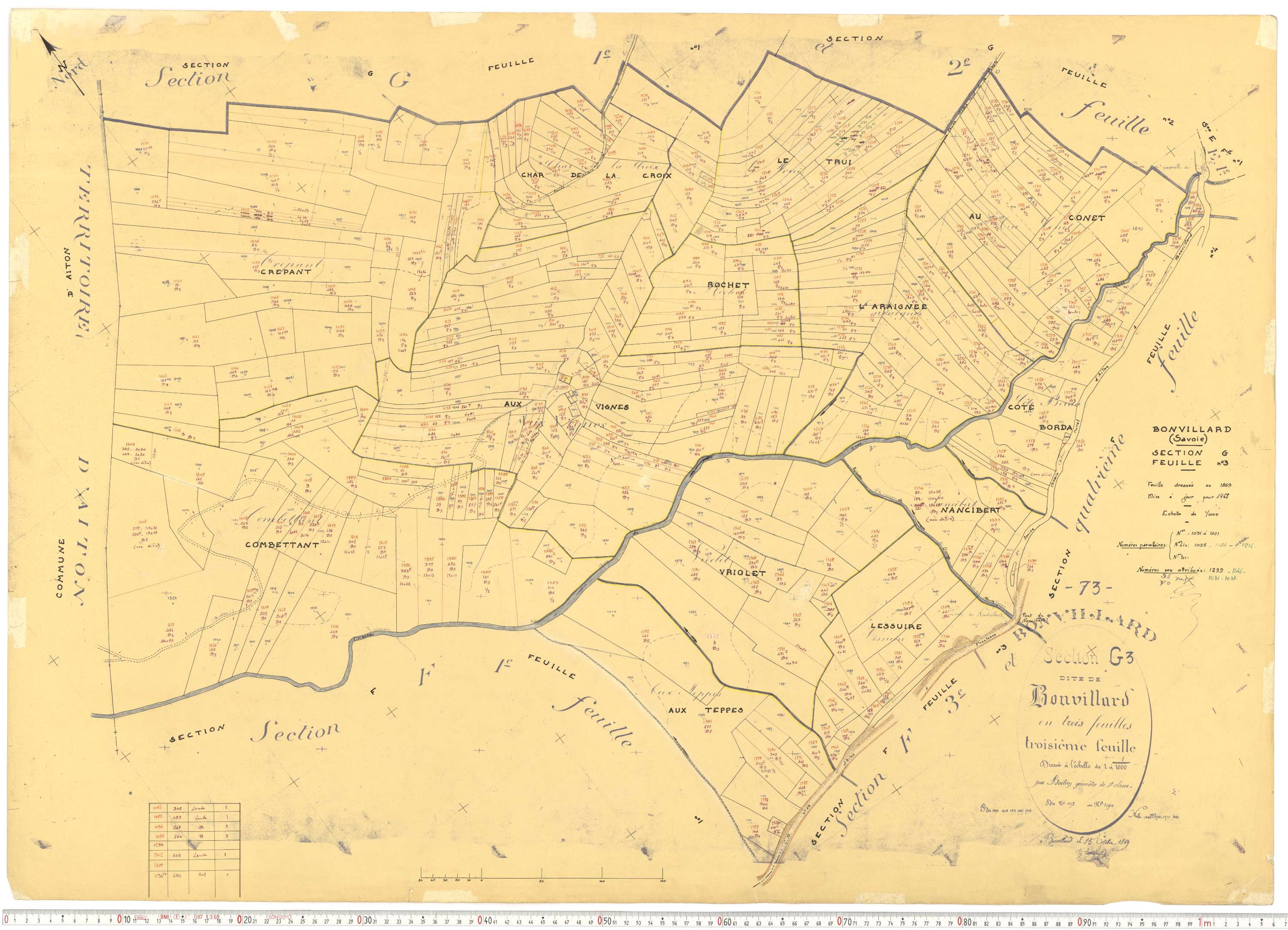 Bonvillard - Cadastre rénové (1963).