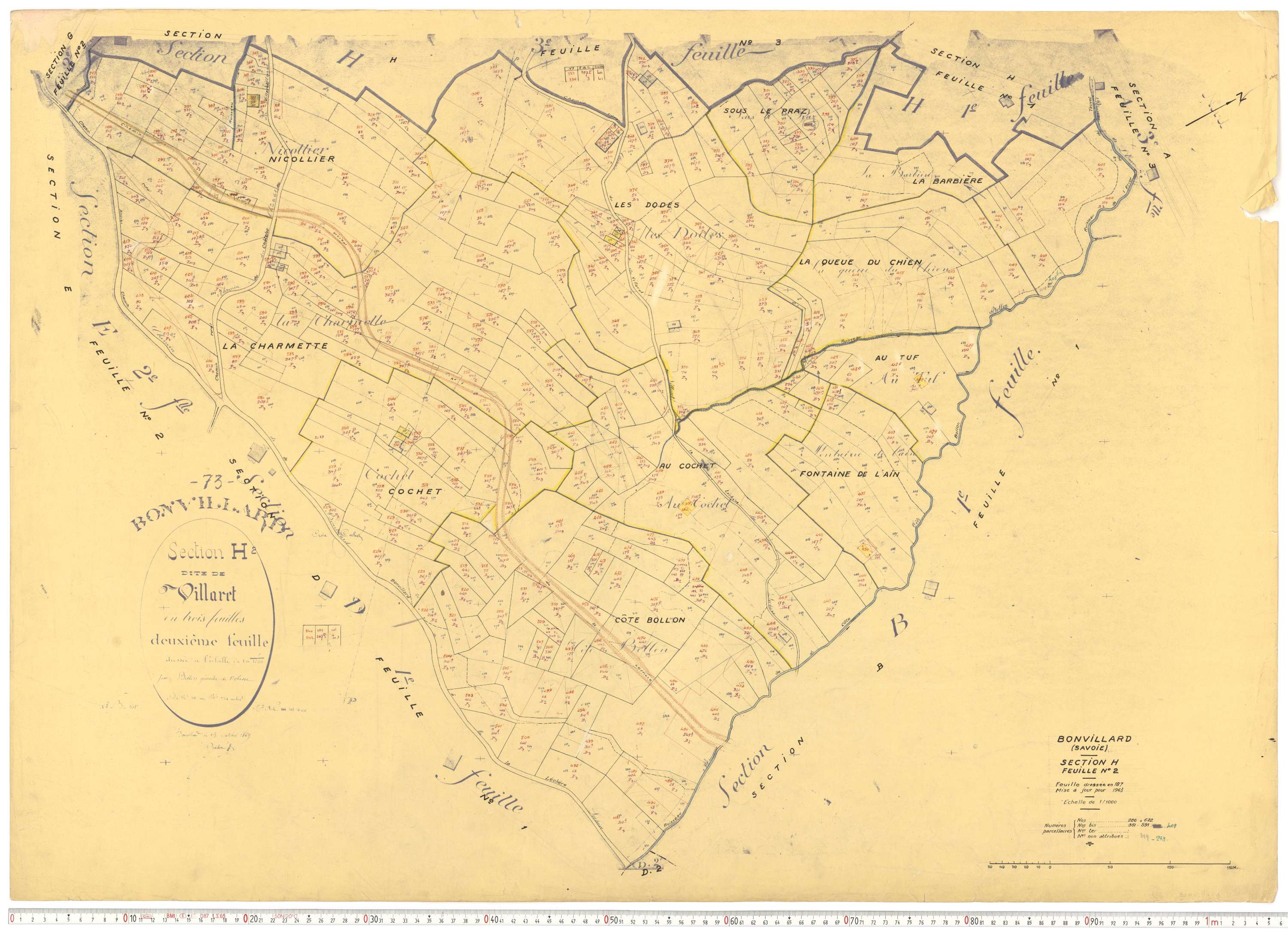 Bonvillard - Cadastre rénové (1963).