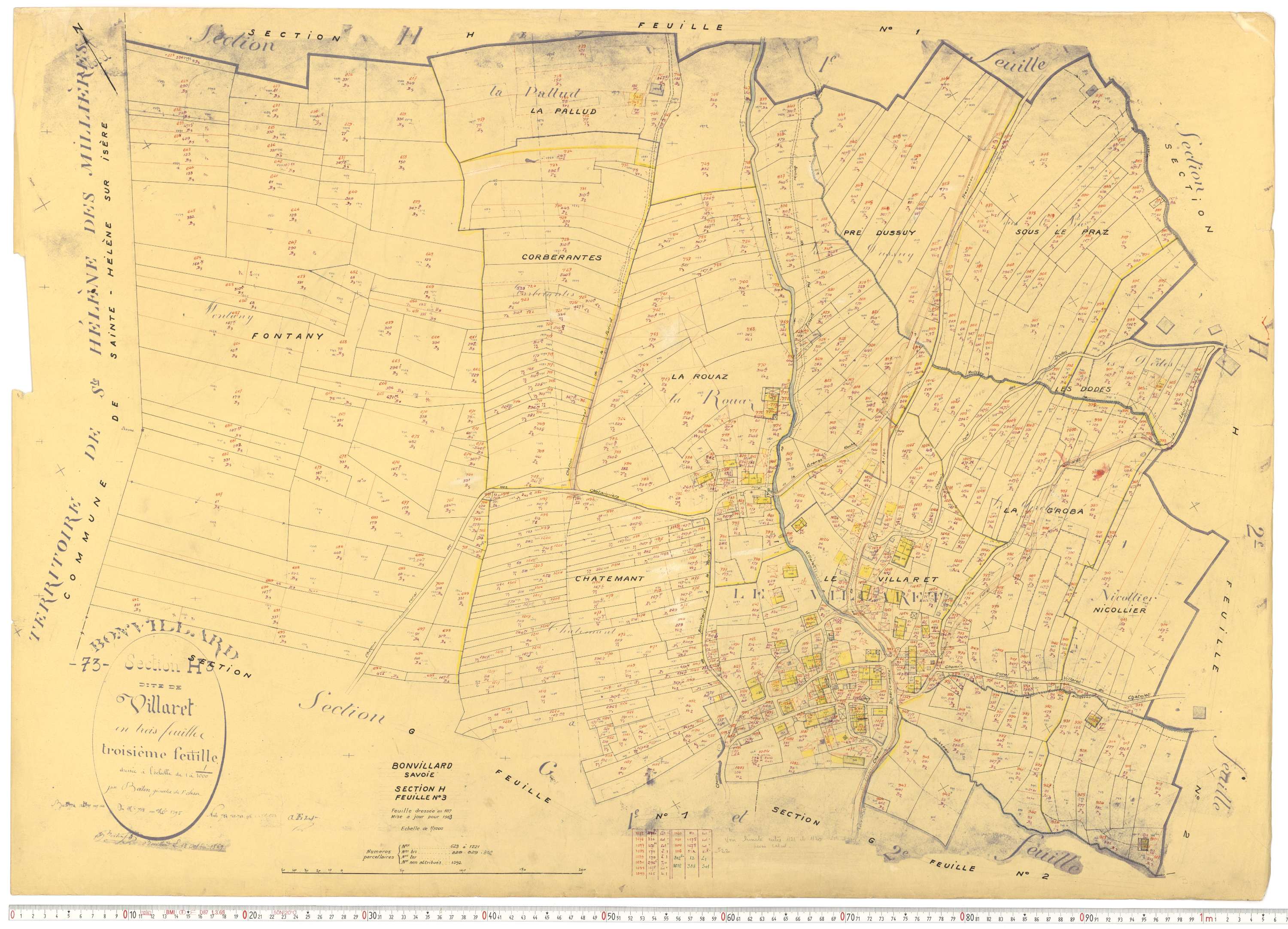 Bonvillard - Cadastre rénové (1963).
