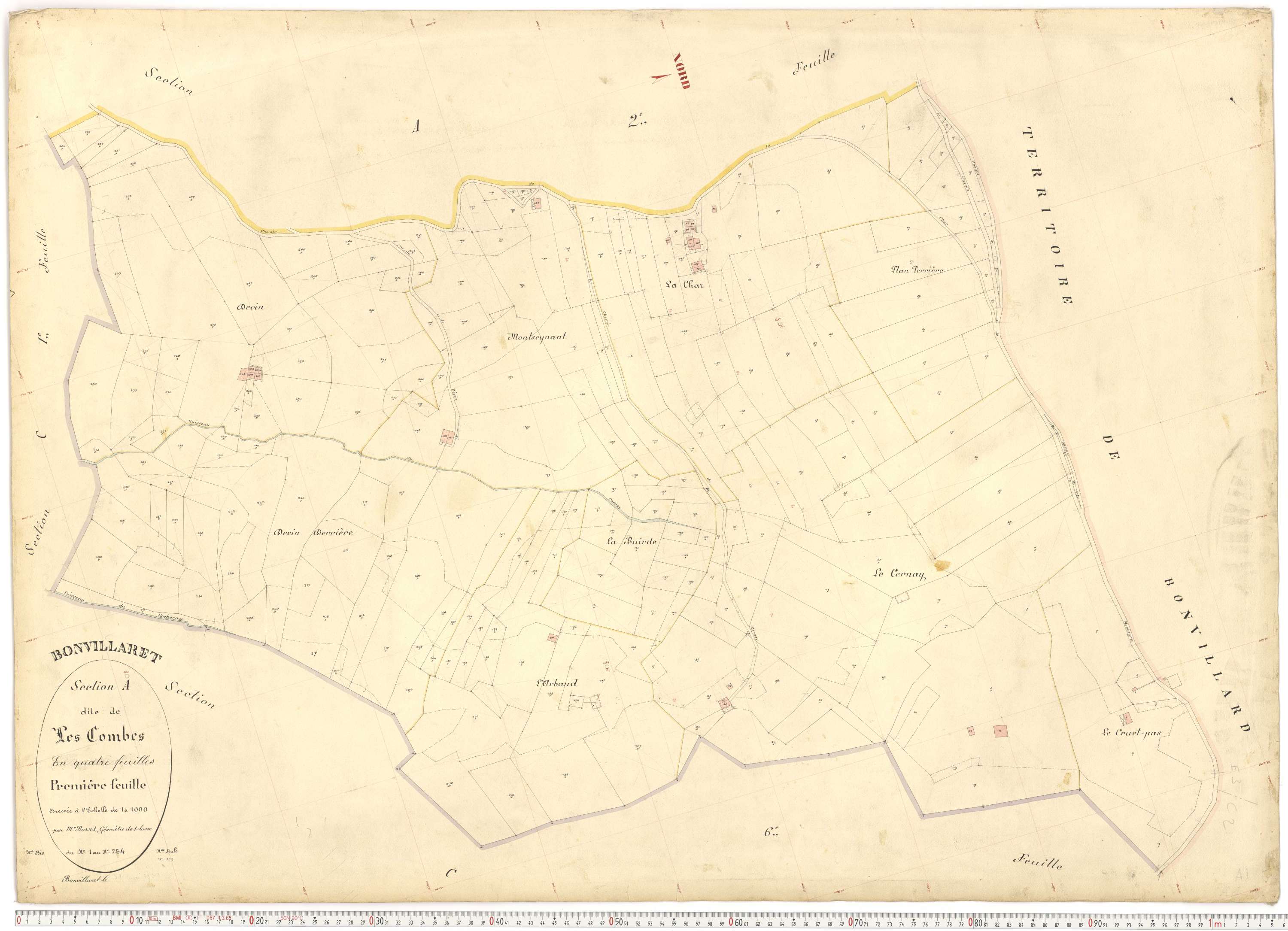 Bonvillaret - Plans cadastraux du premier cadastre français.
