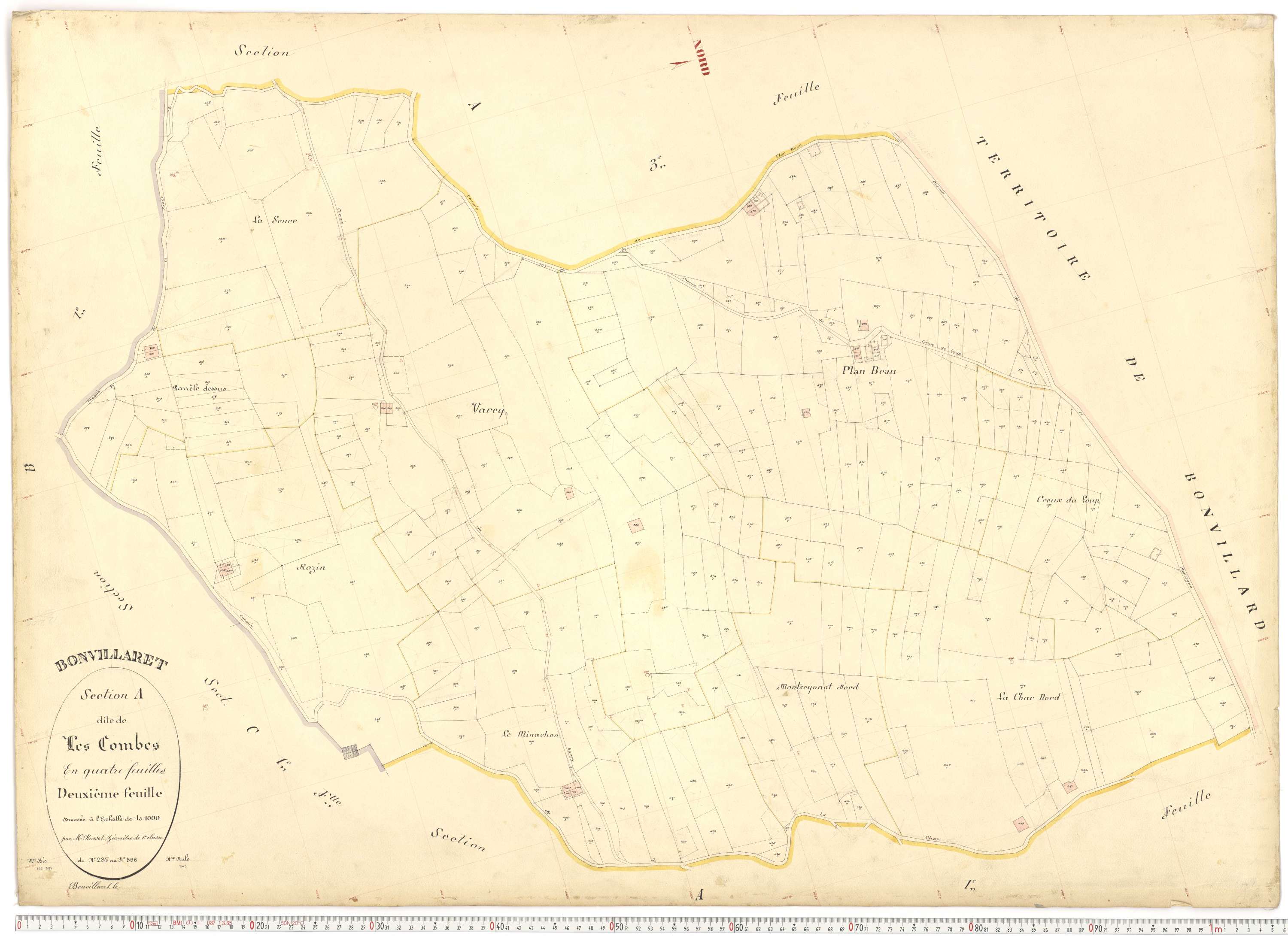 Bonvillaret - Plans cadastraux du premier cadastre français.