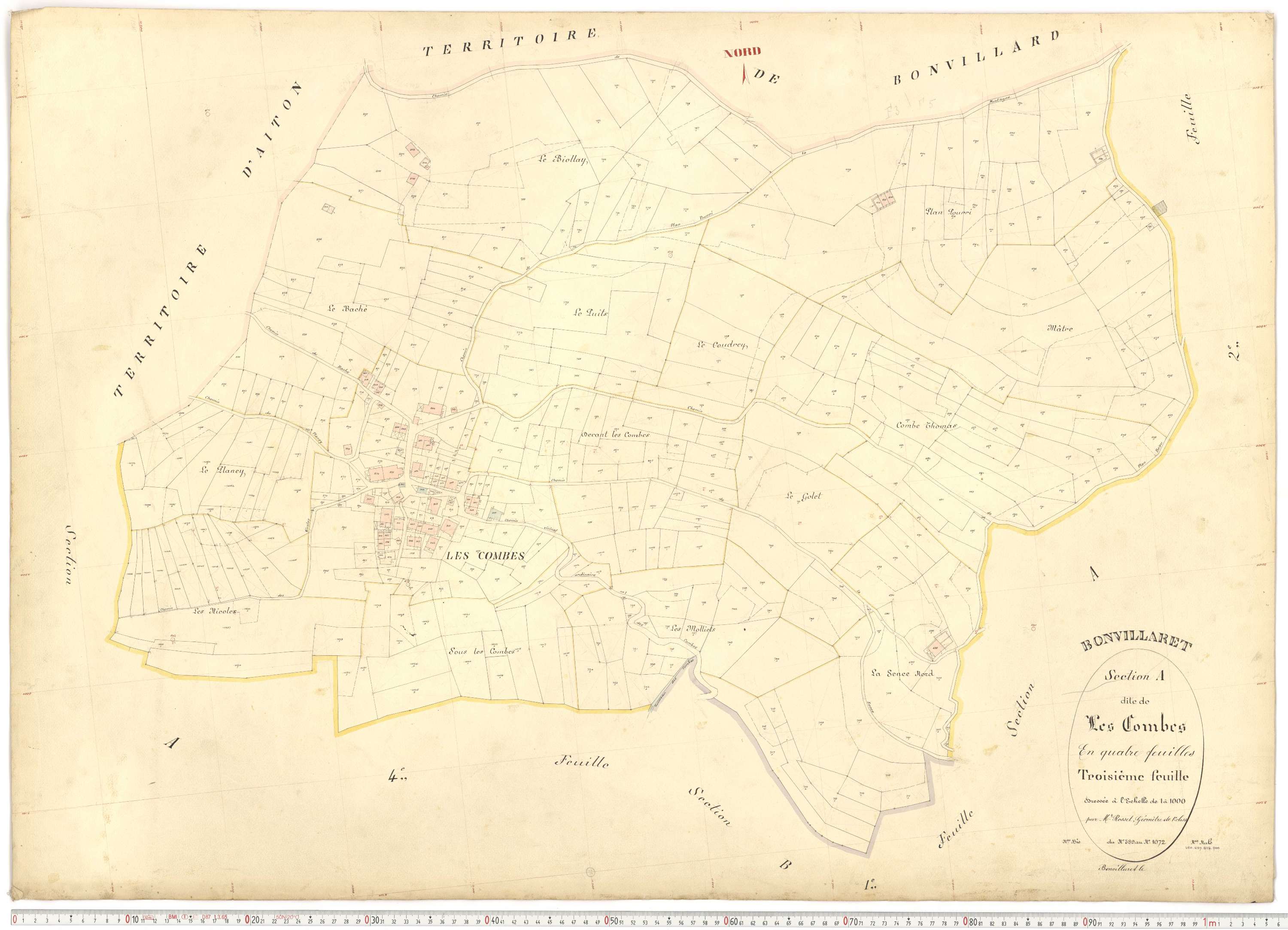 Bonvillaret - Plans cadastraux du premier cadastre français.
