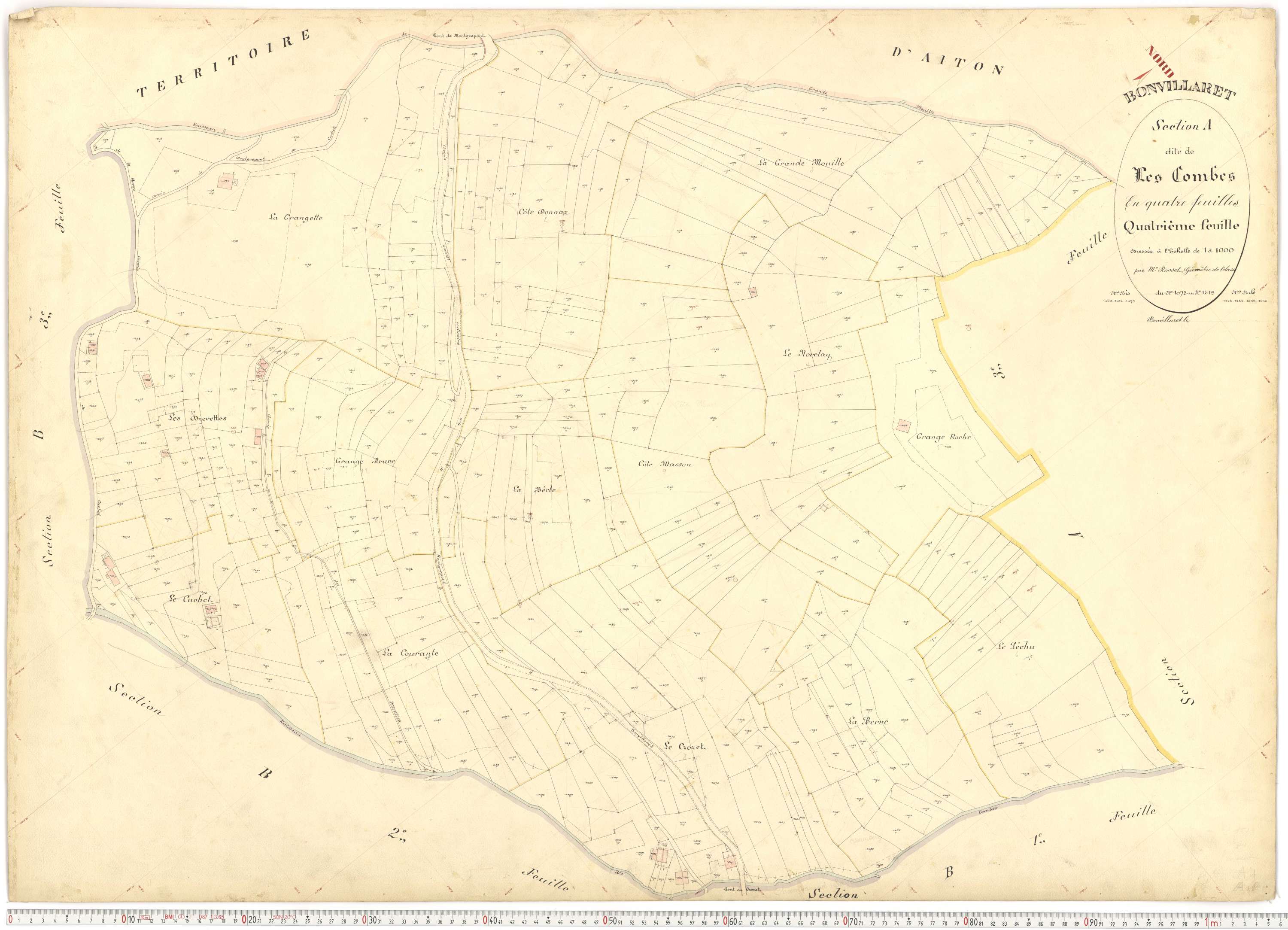 Bonvillaret - Plans cadastraux du premier cadastre français.