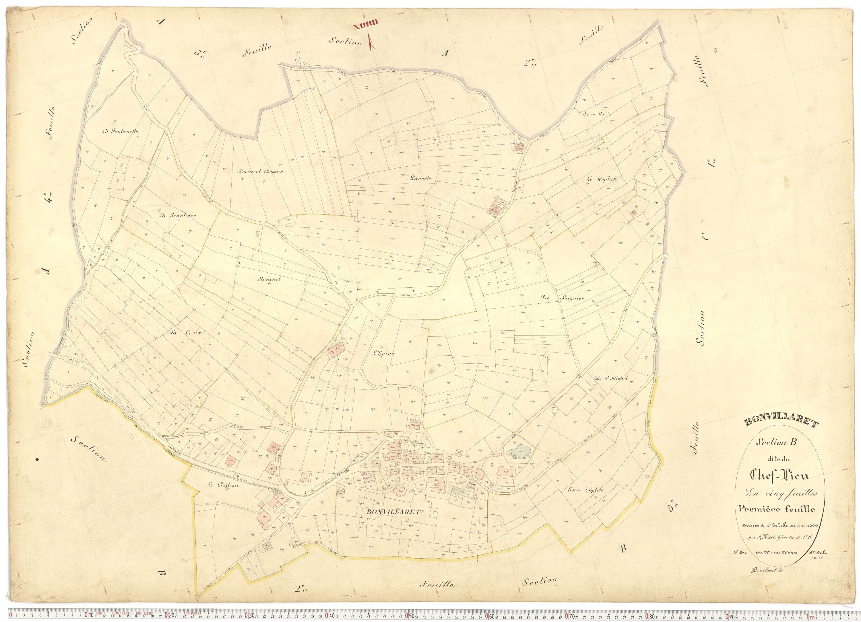 Bonvillaret - Plans cadastraux du premier cadastre français.