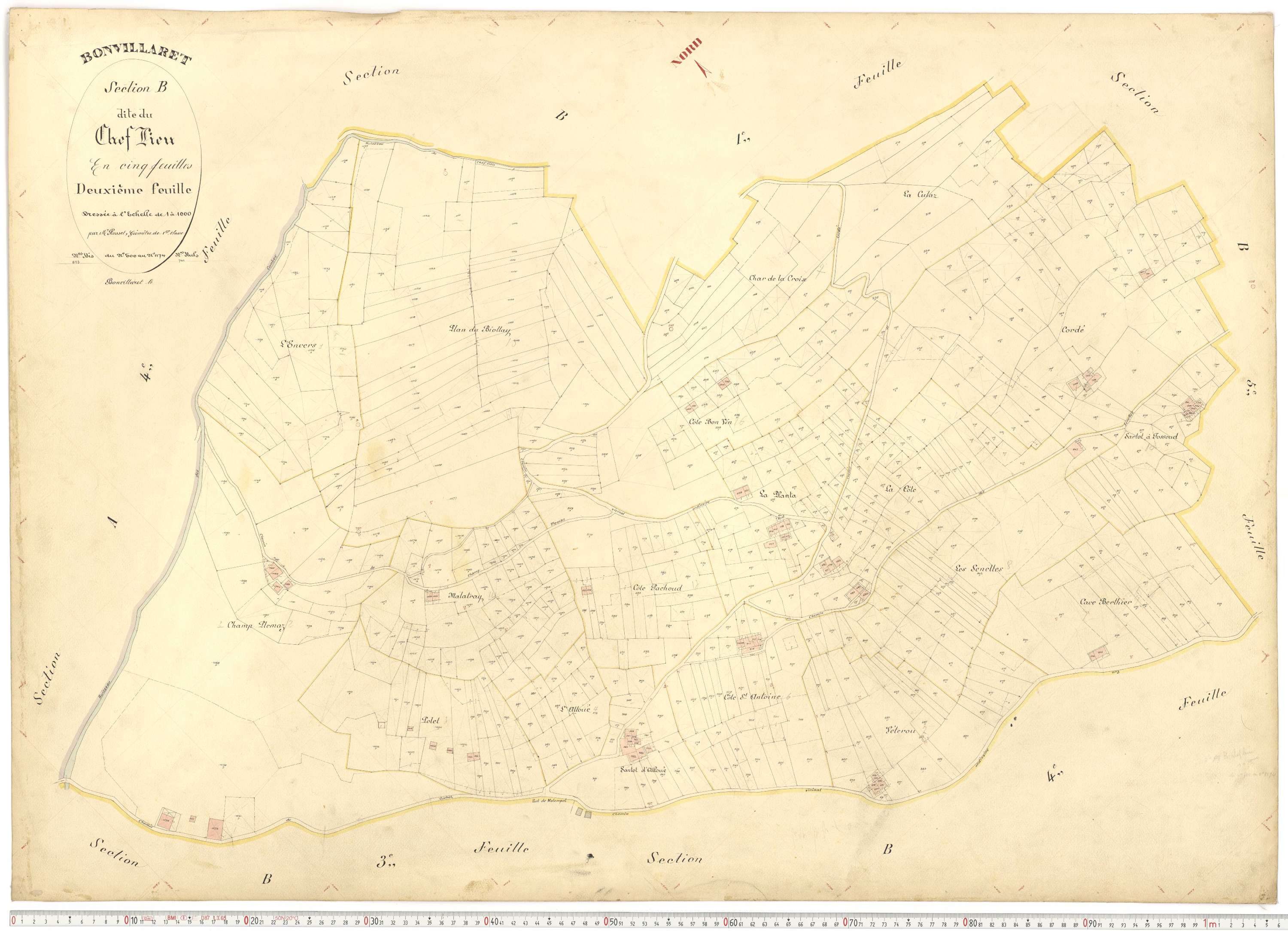 Bonvillaret - Plans cadastraux du premier cadastre français.