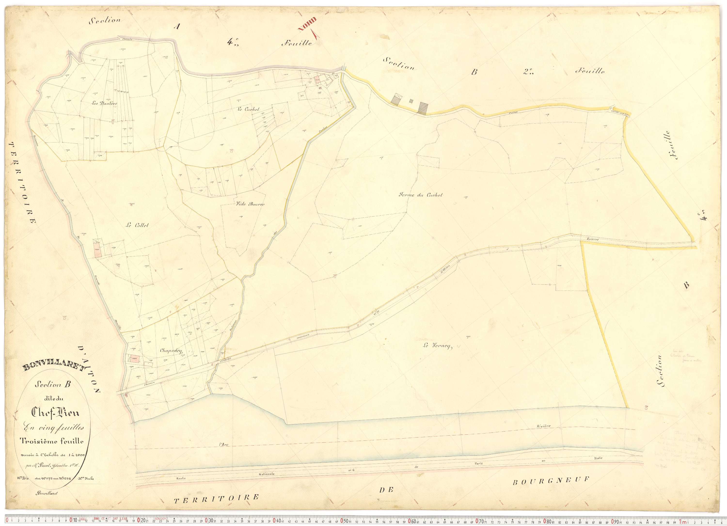 Bonvillaret - Plans cadastraux du premier cadastre français.