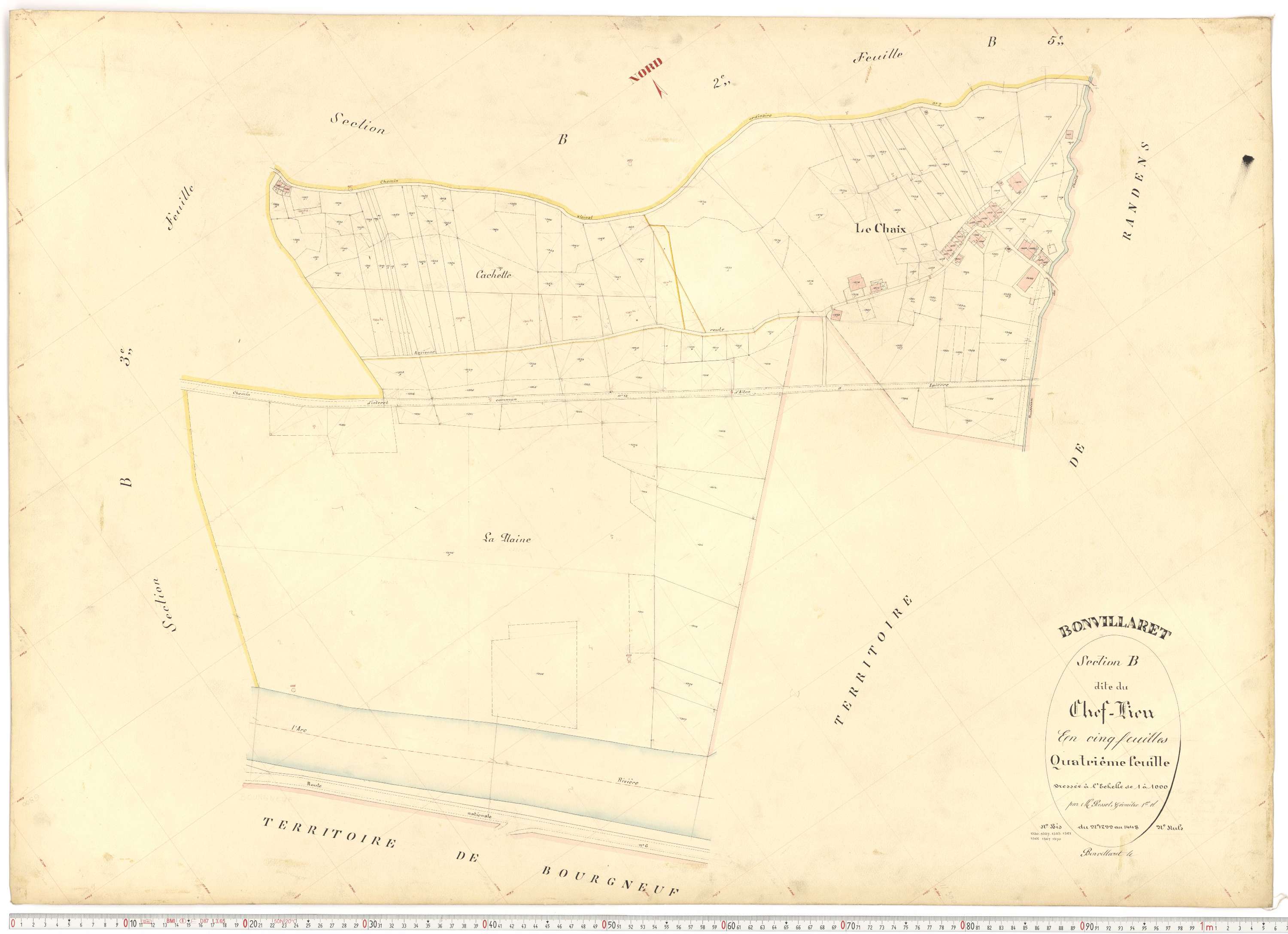Bonvillaret - Plans cadastraux du premier cadastre français.