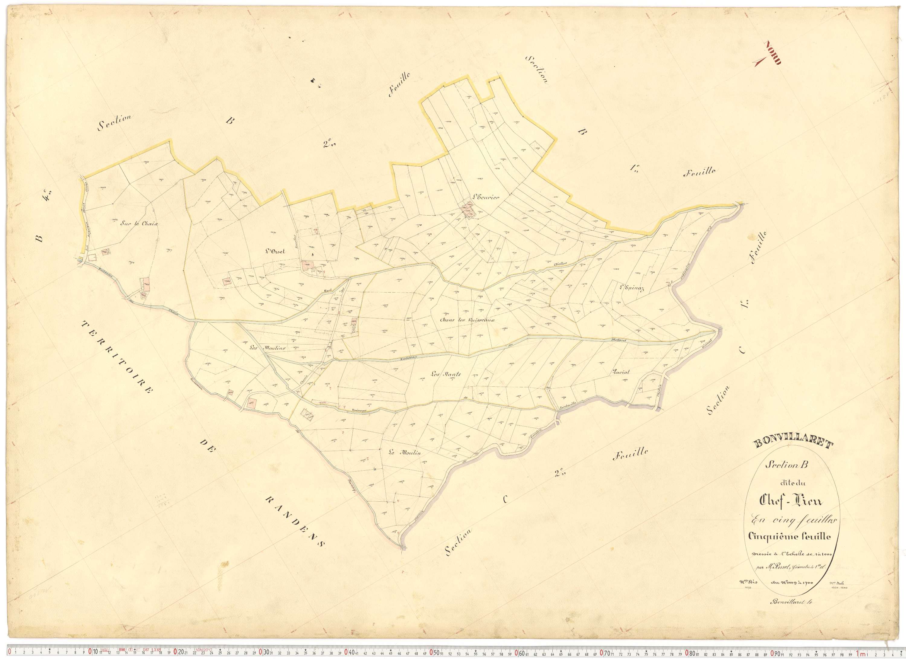 Bonvillaret - Plans cadastraux du premier cadastre français.