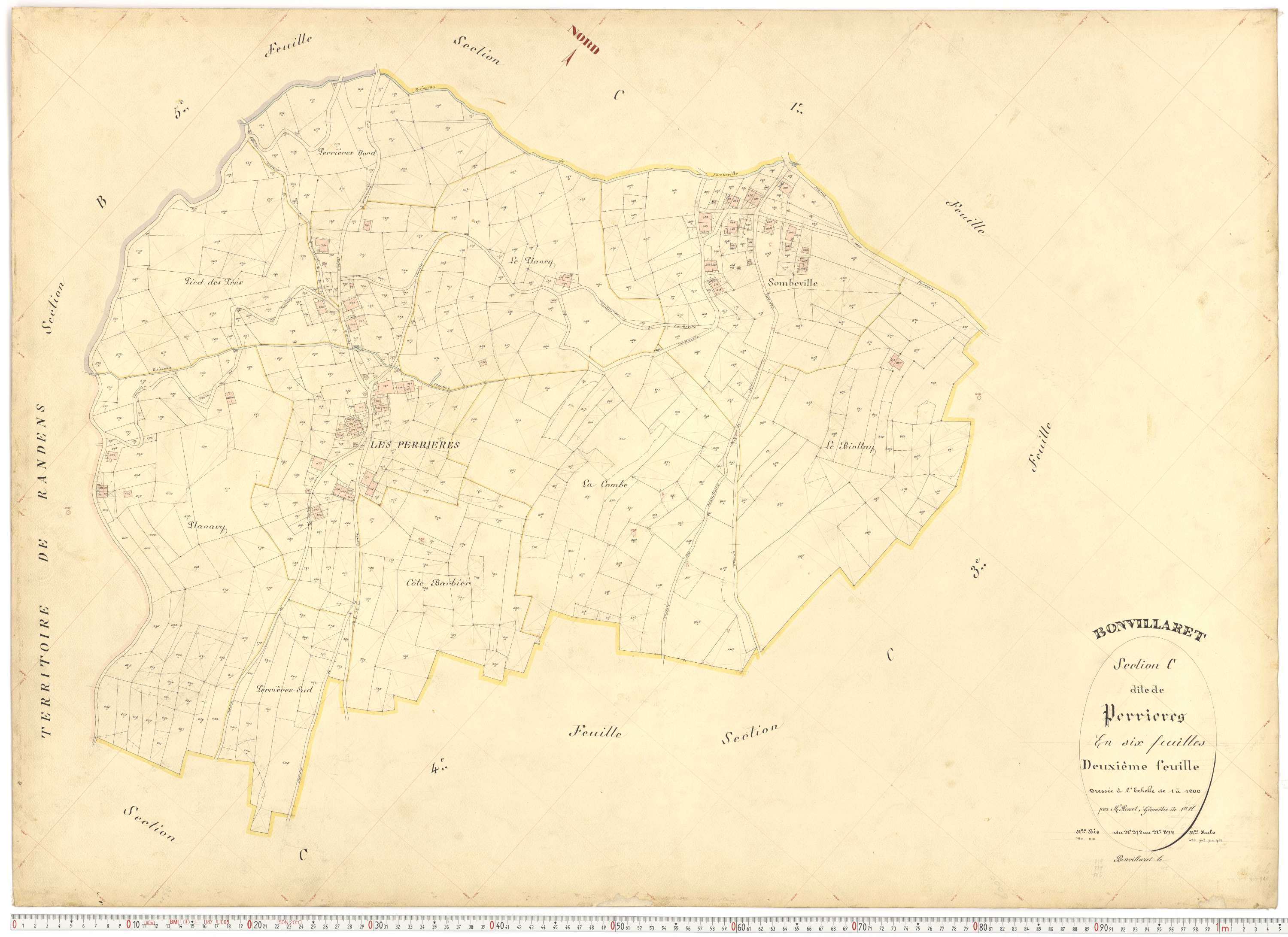Bonvillaret - Plans cadastraux du premier cadastre français.