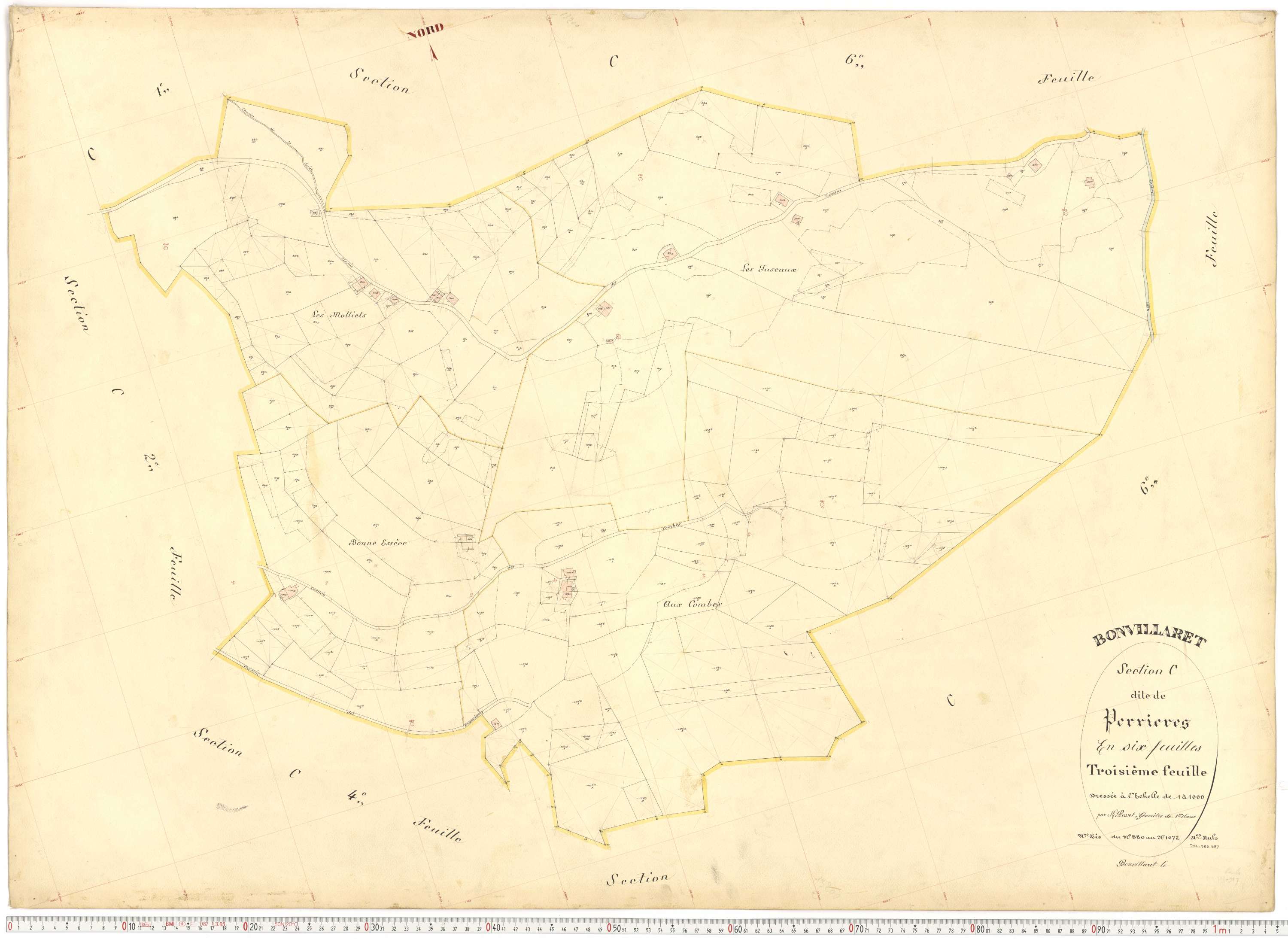 Bonvillaret - Plans cadastraux du premier cadastre français.