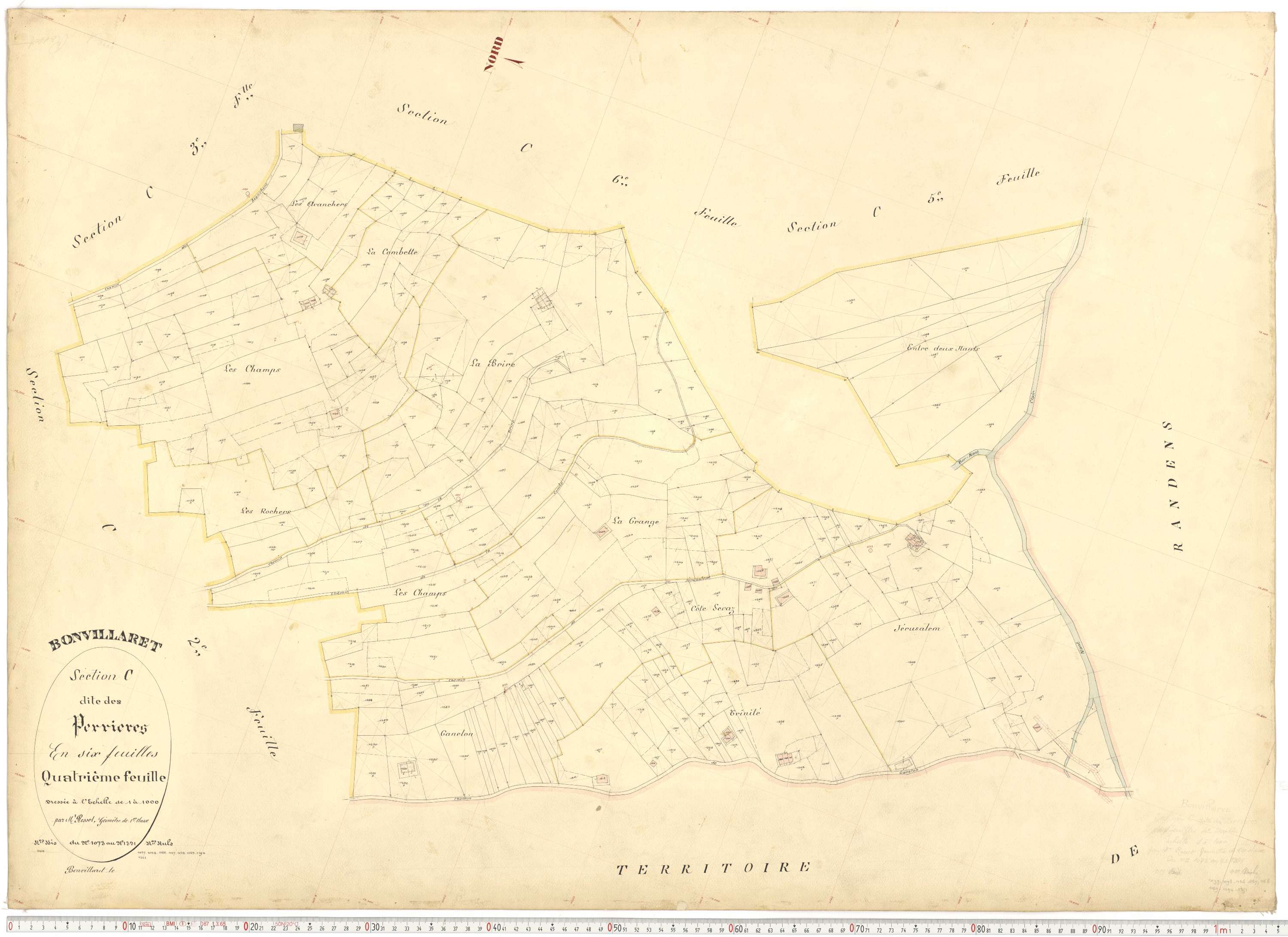 Bonvillaret - Plans cadastraux du premier cadastre français.
