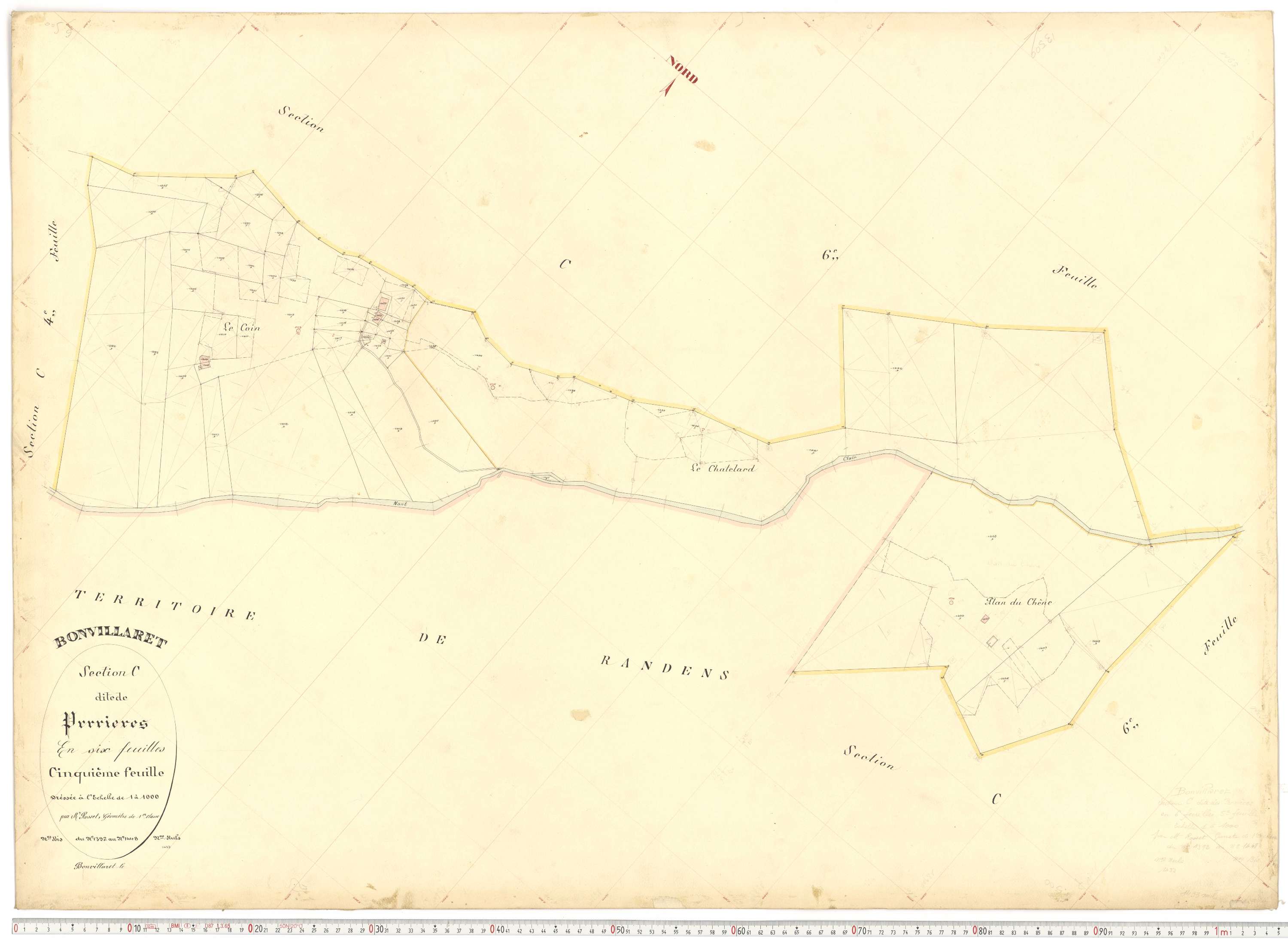 Bonvillaret - Plans cadastraux du premier cadastre français.