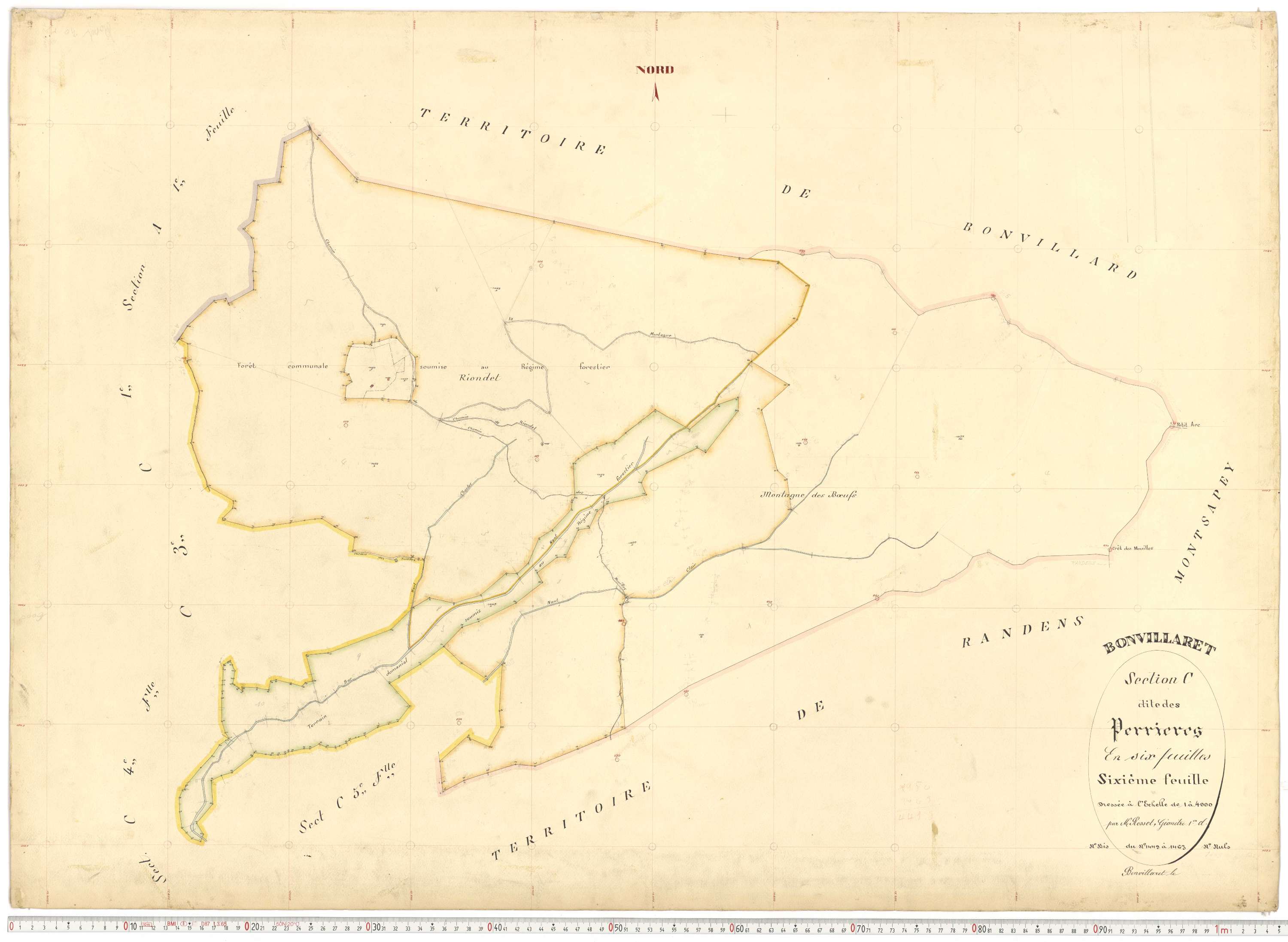 Bonvillaret - Plans cadastraux du premier cadastre français.