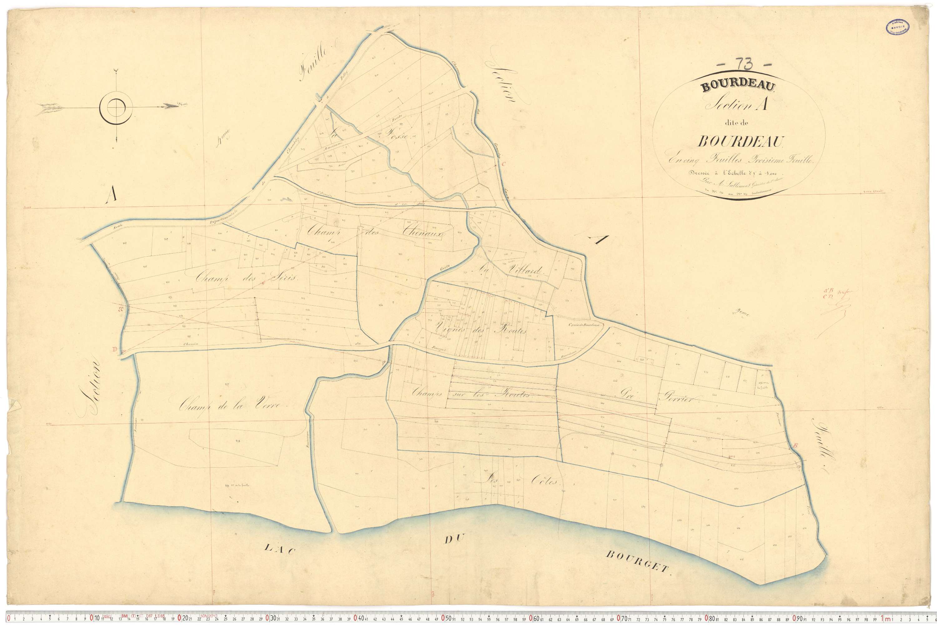 Bourdeau - Plans cadastraux du premier cadastre français.