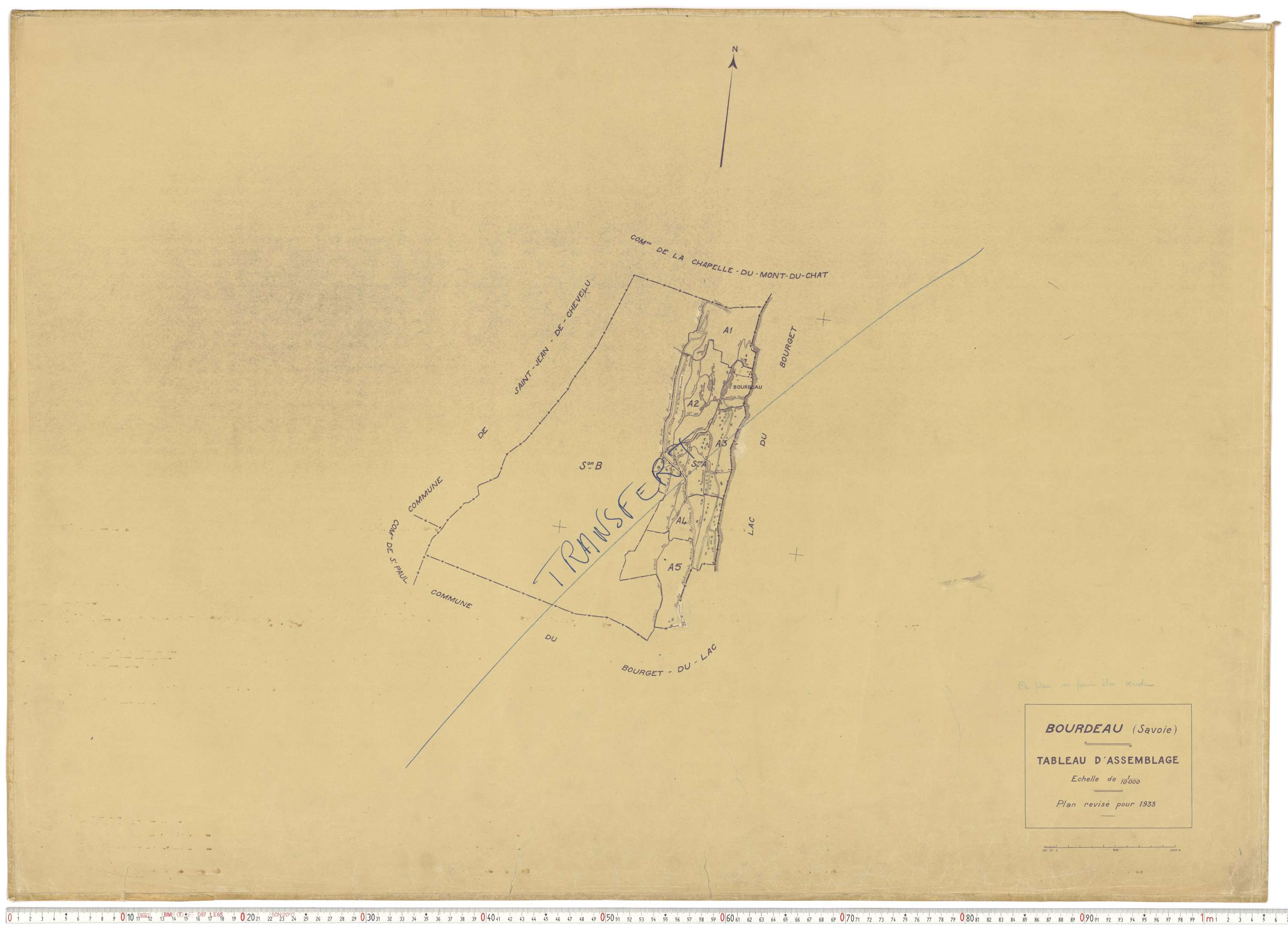 Bourdeau - Plans cadastraux du cadastre rénové en 1933 et mis à jour en 1988.