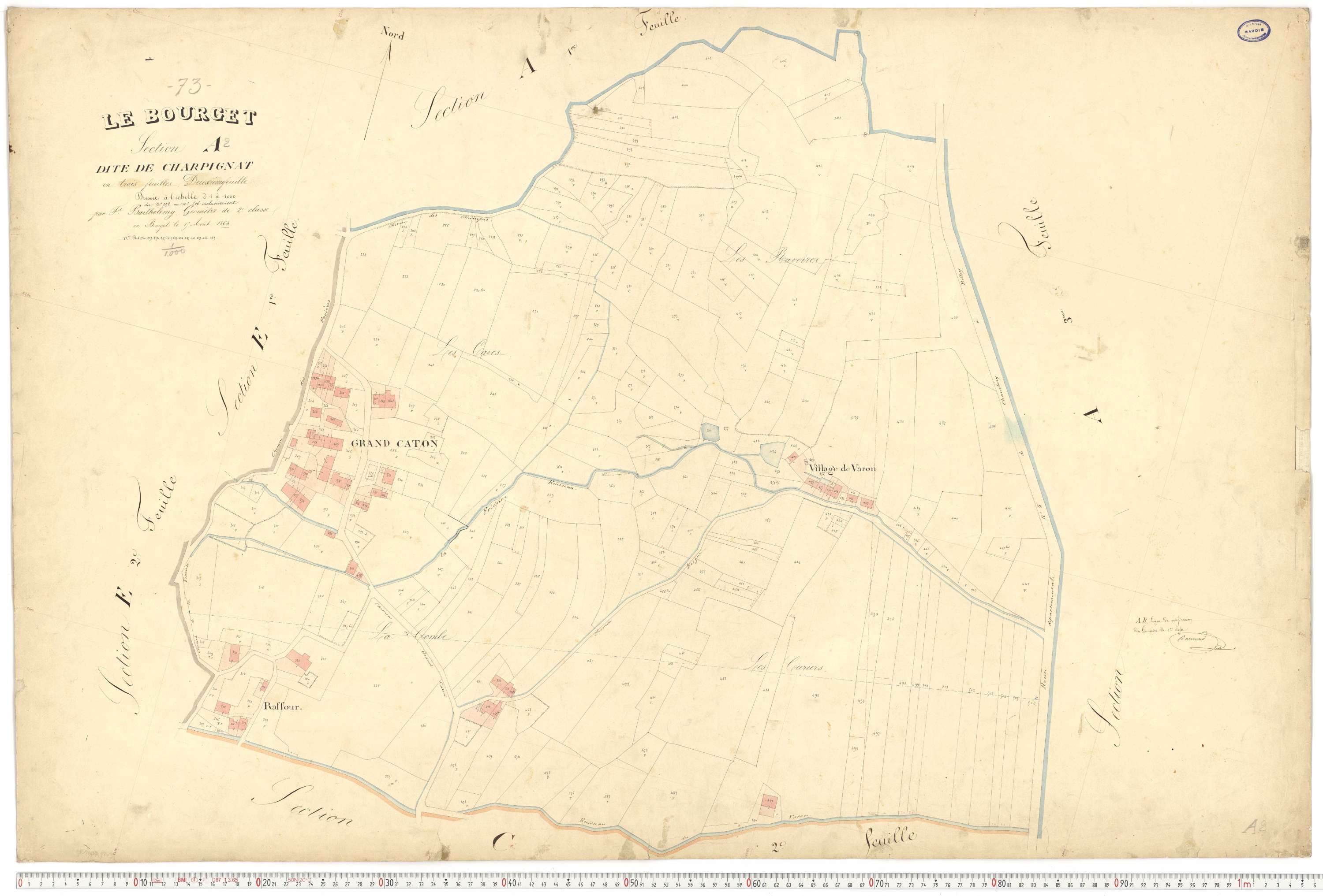 Le Bourget-du-Lac - Cadastre français (1866).
