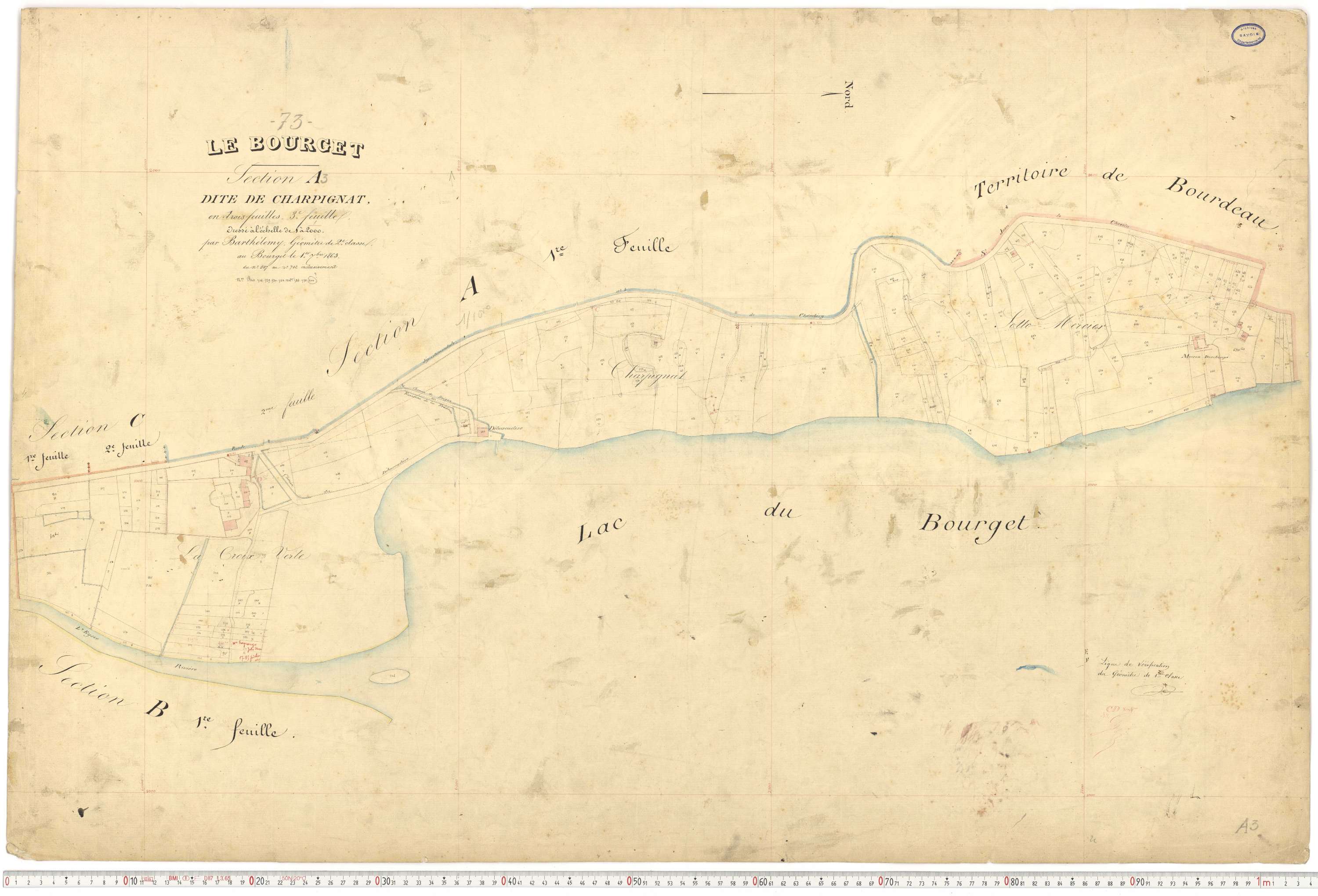 Le Bourget-du-Lac - Cadastre français (1866).