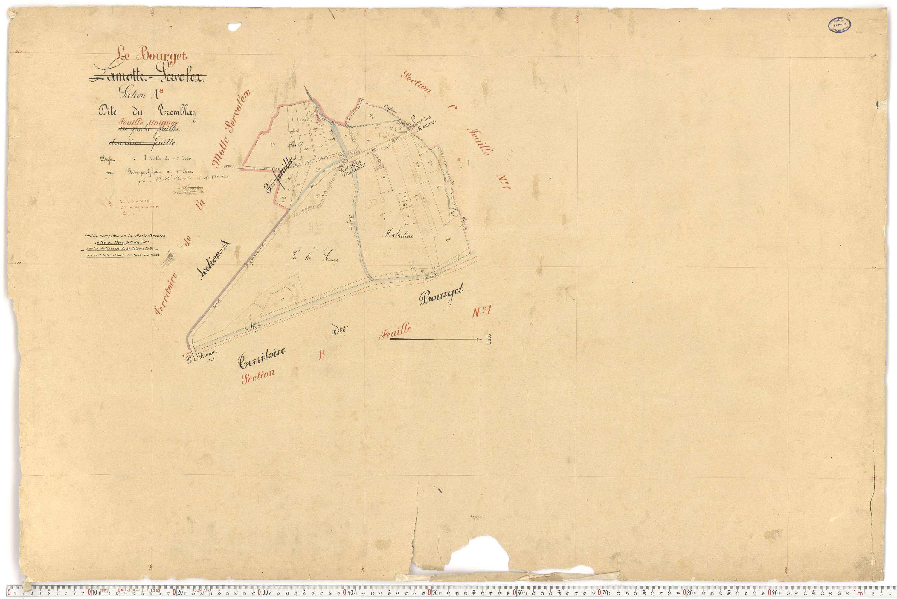 Le Bourget-du-Lac - Cadastre français (1866).