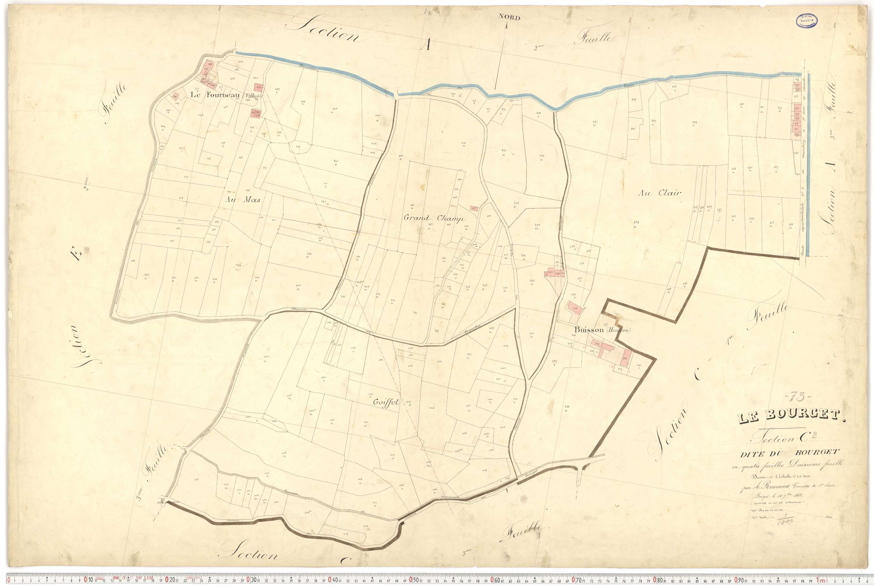 Le Bourget-du-Lac - Cadastre français (1866).
