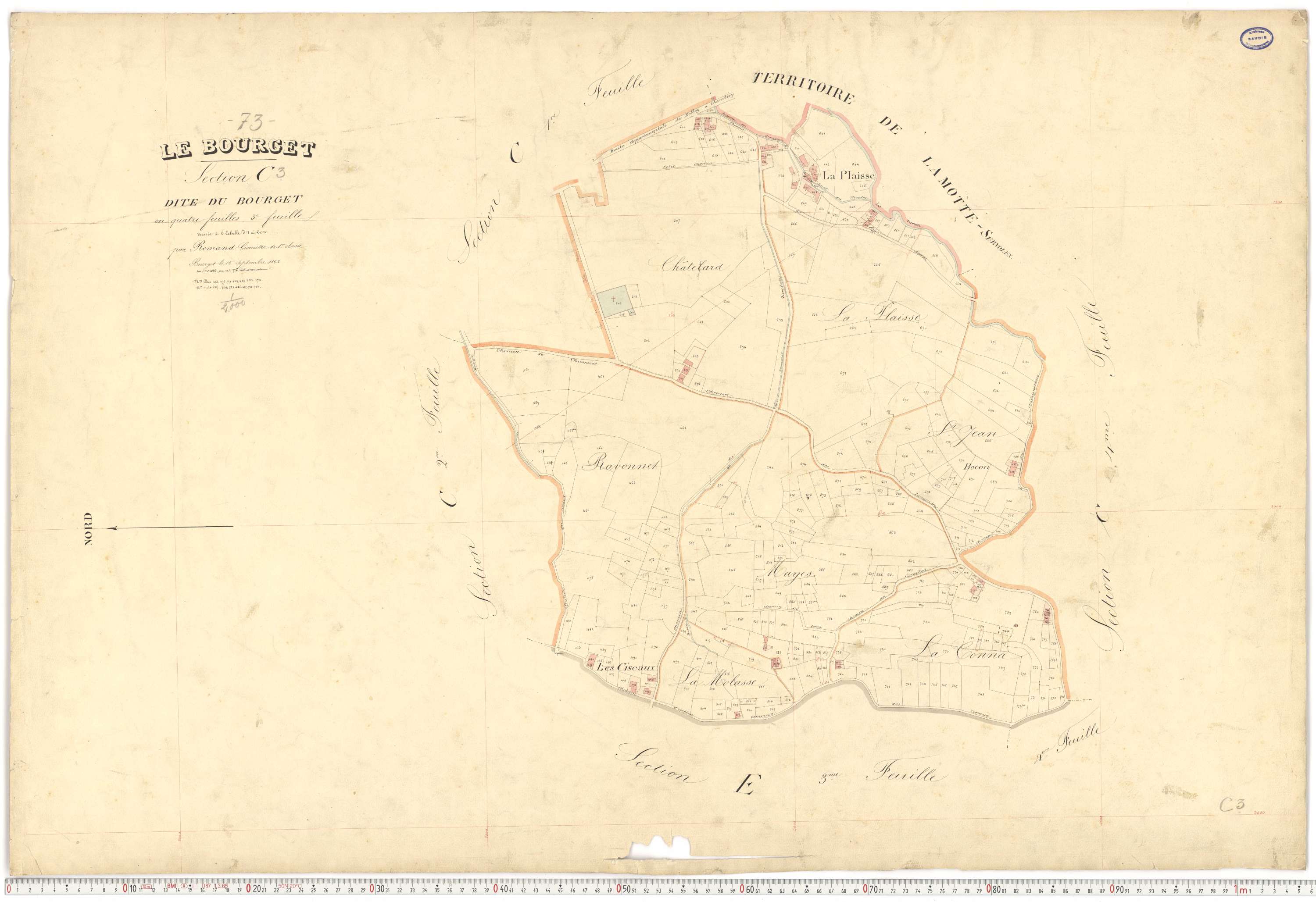 Le Bourget-du-Lac - Cadastre français (1866).