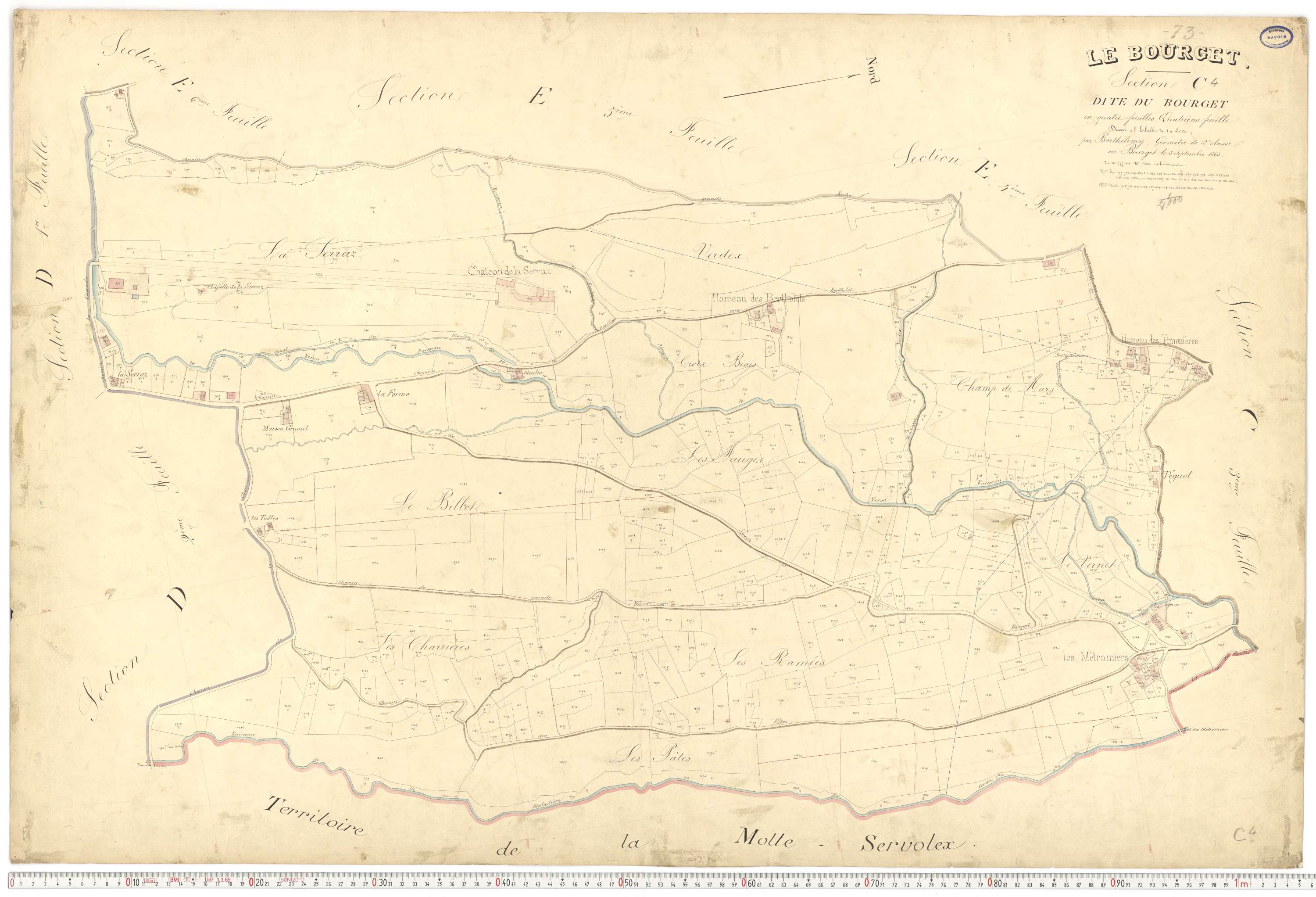 Le Bourget-du-Lac - Cadastre français (1866).