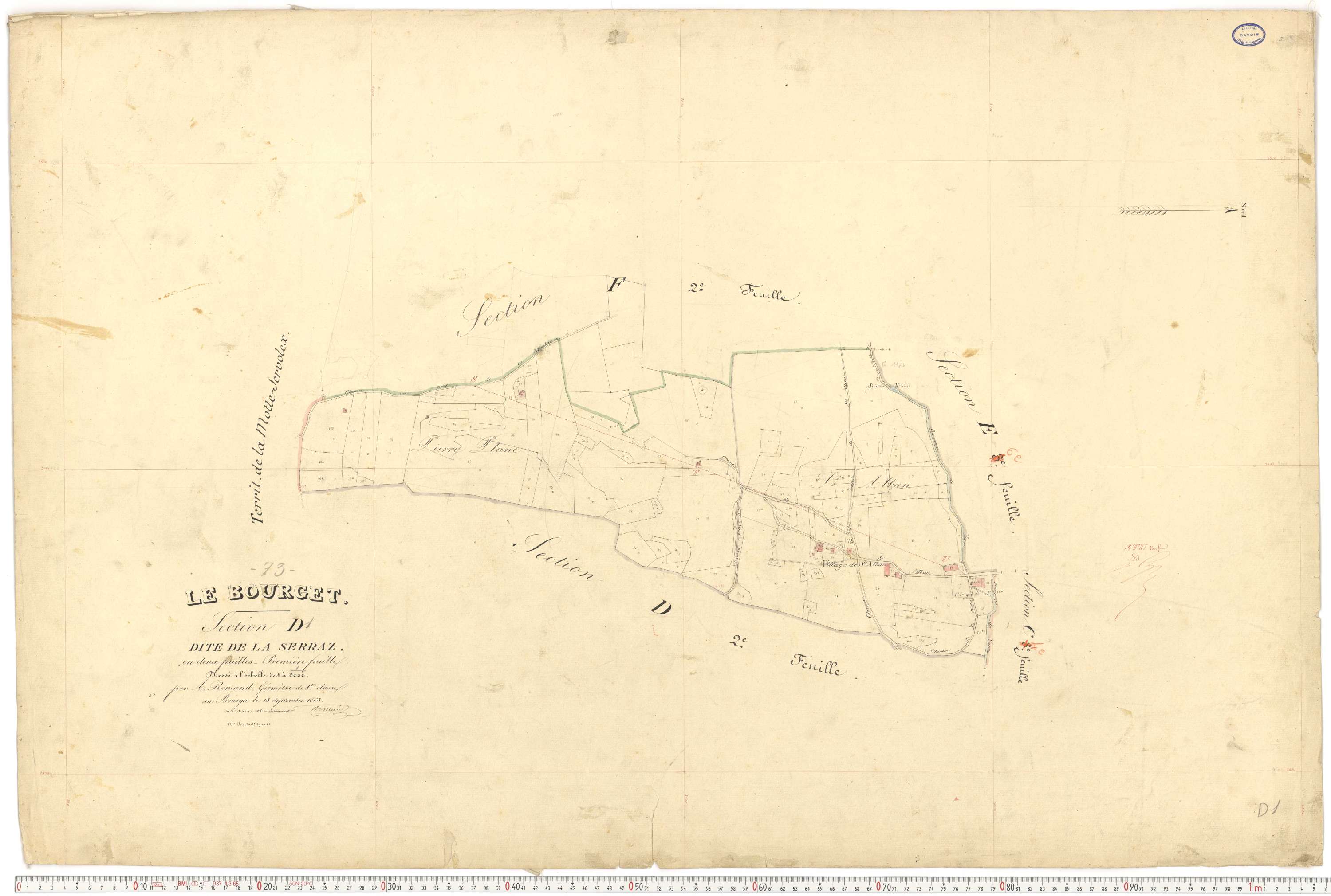 Le Bourget-du-Lac - Cadastre français (1866).
