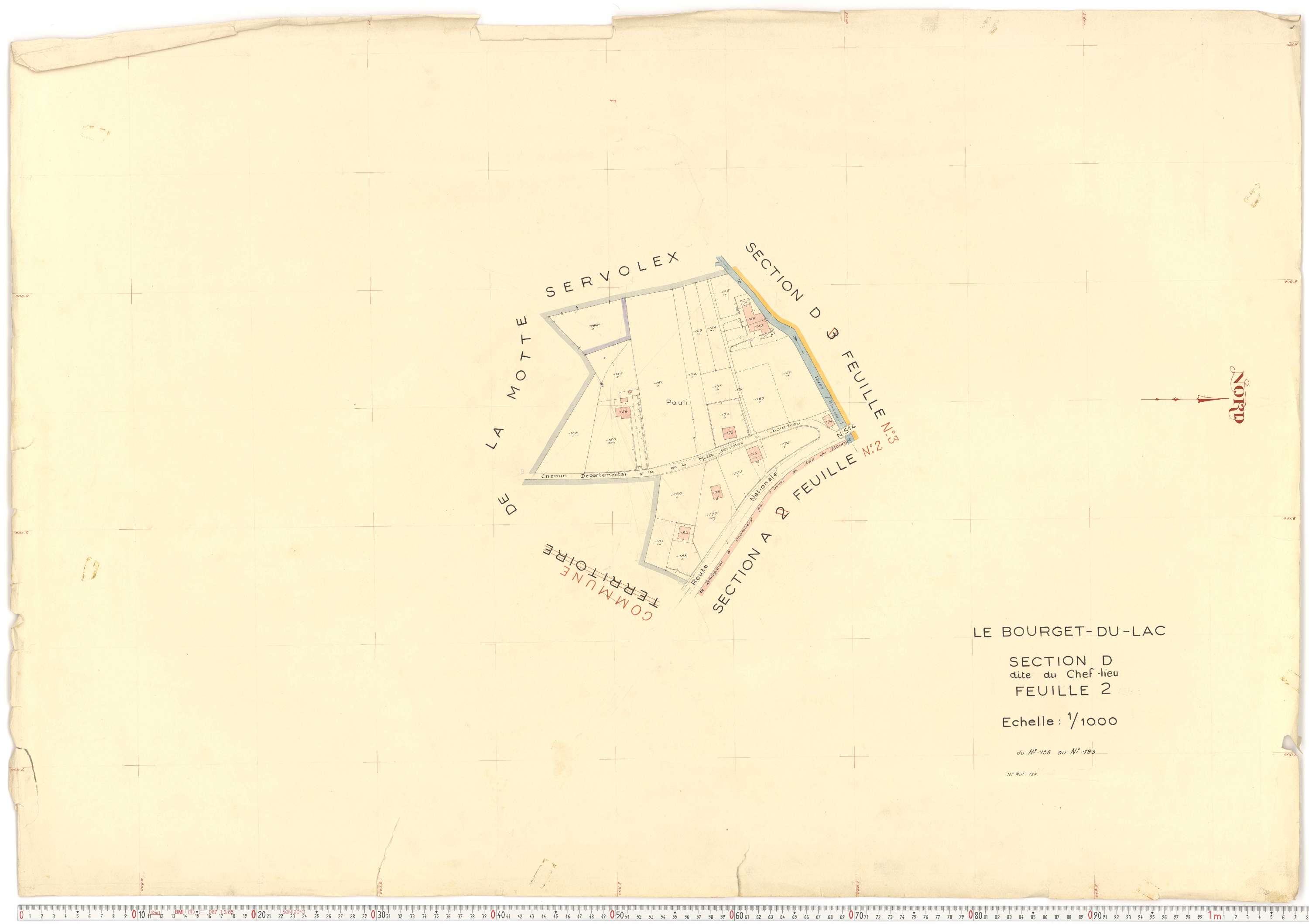 Le Bourget-du-Lac - Cadastre français (1866).