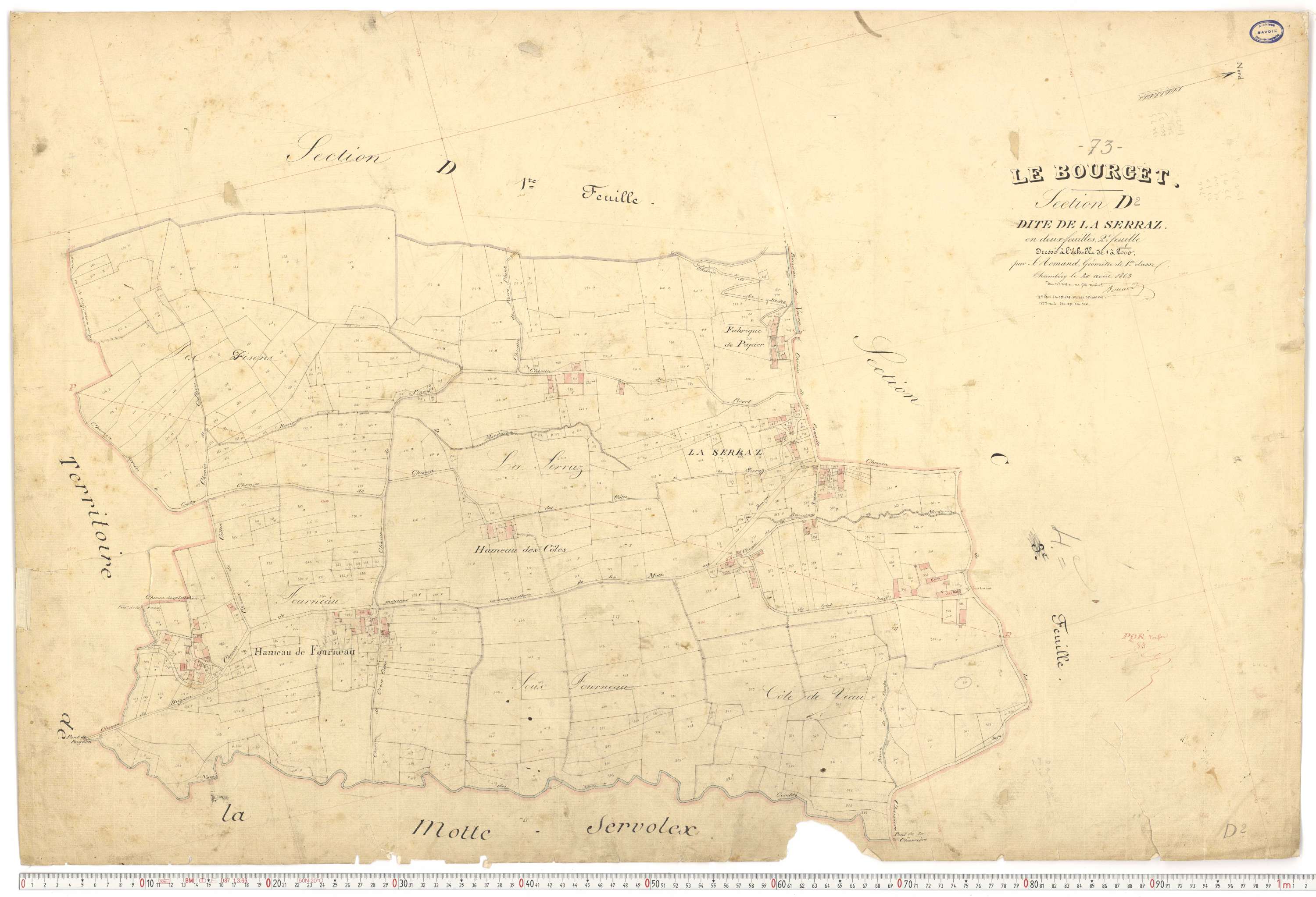 Le Bourget-du-Lac - Cadastre français (1866).