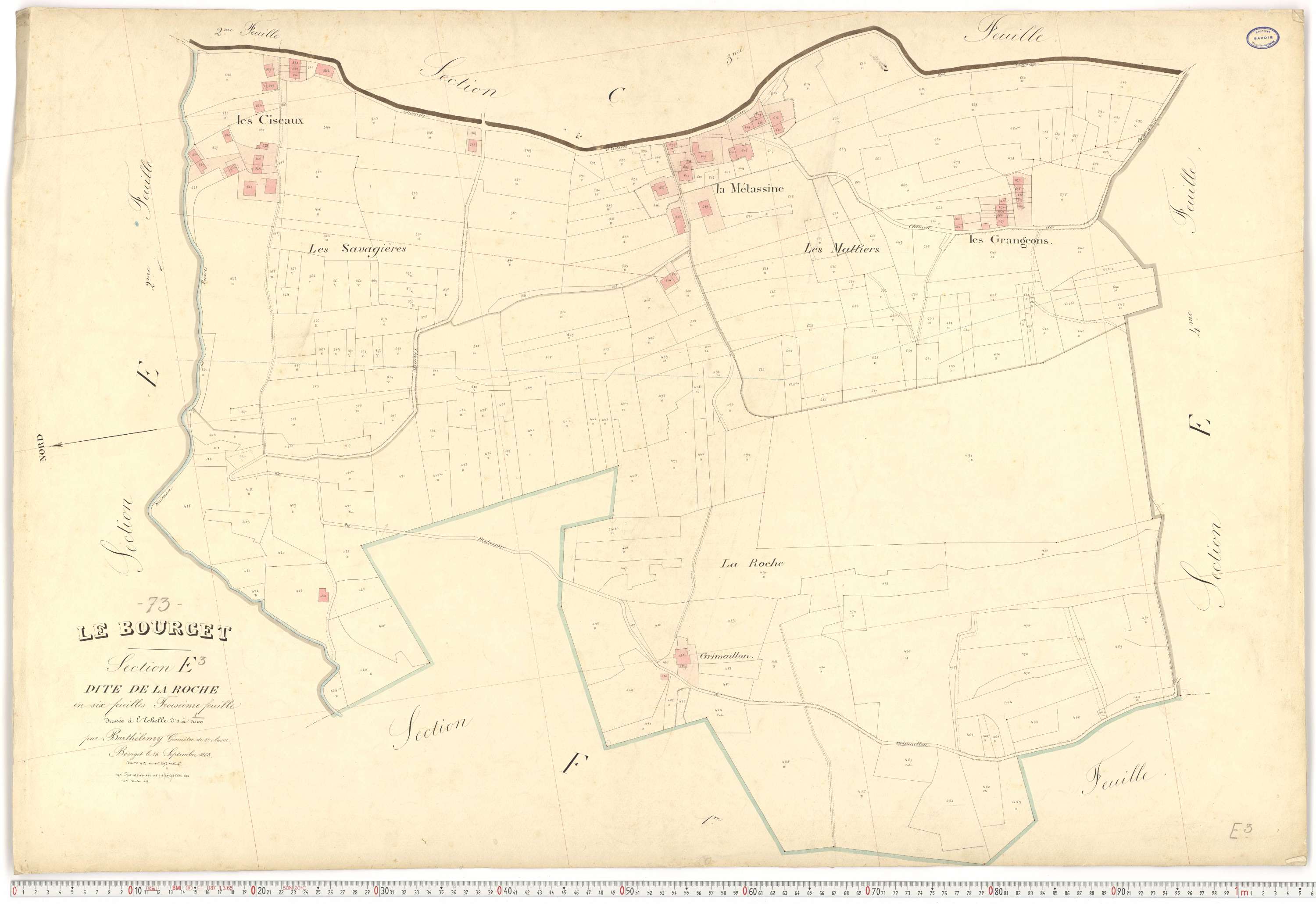 Le Bourget-du-Lac - Cadastre français (1866).