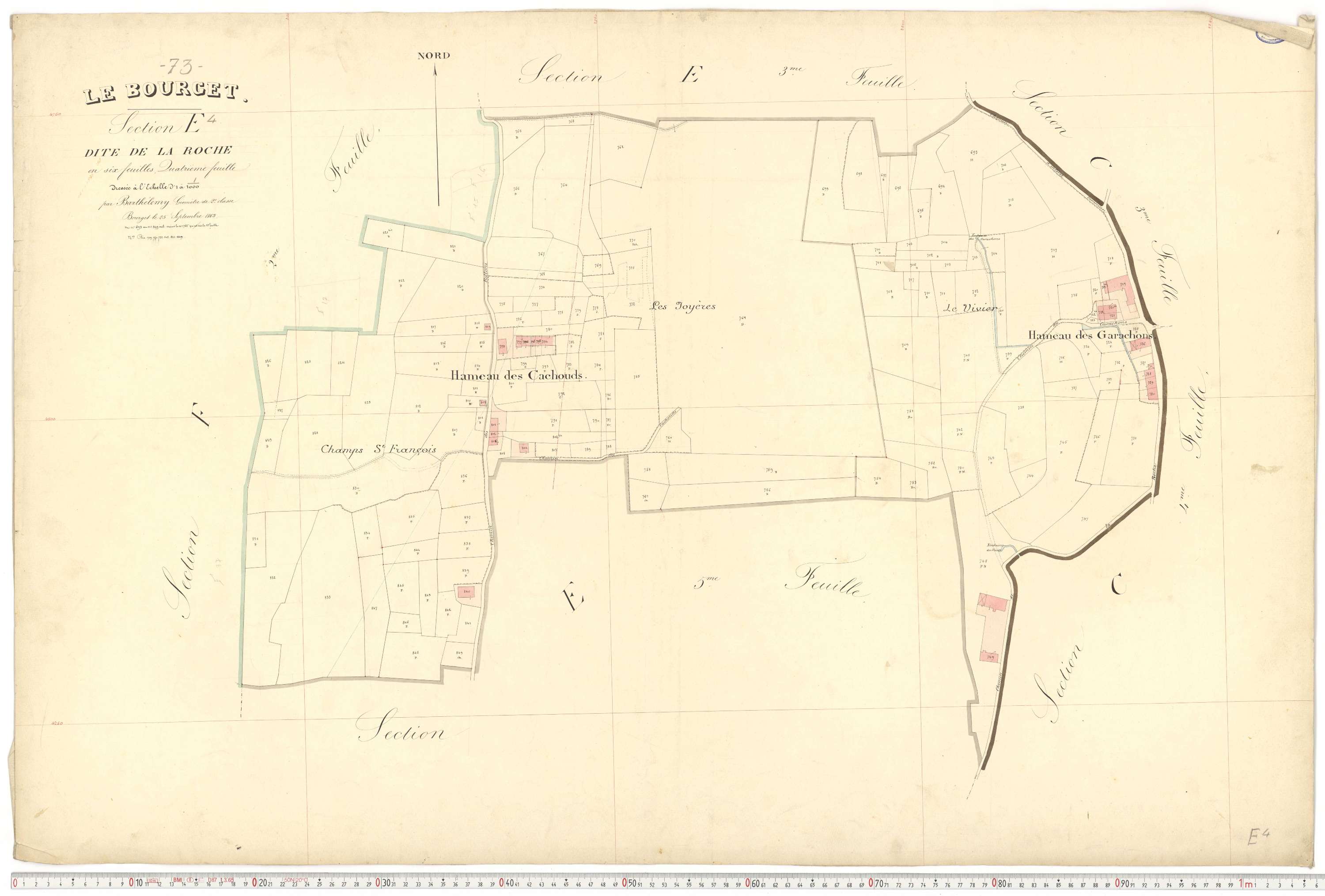 Le Bourget-du-Lac - Cadastre français (1866).
