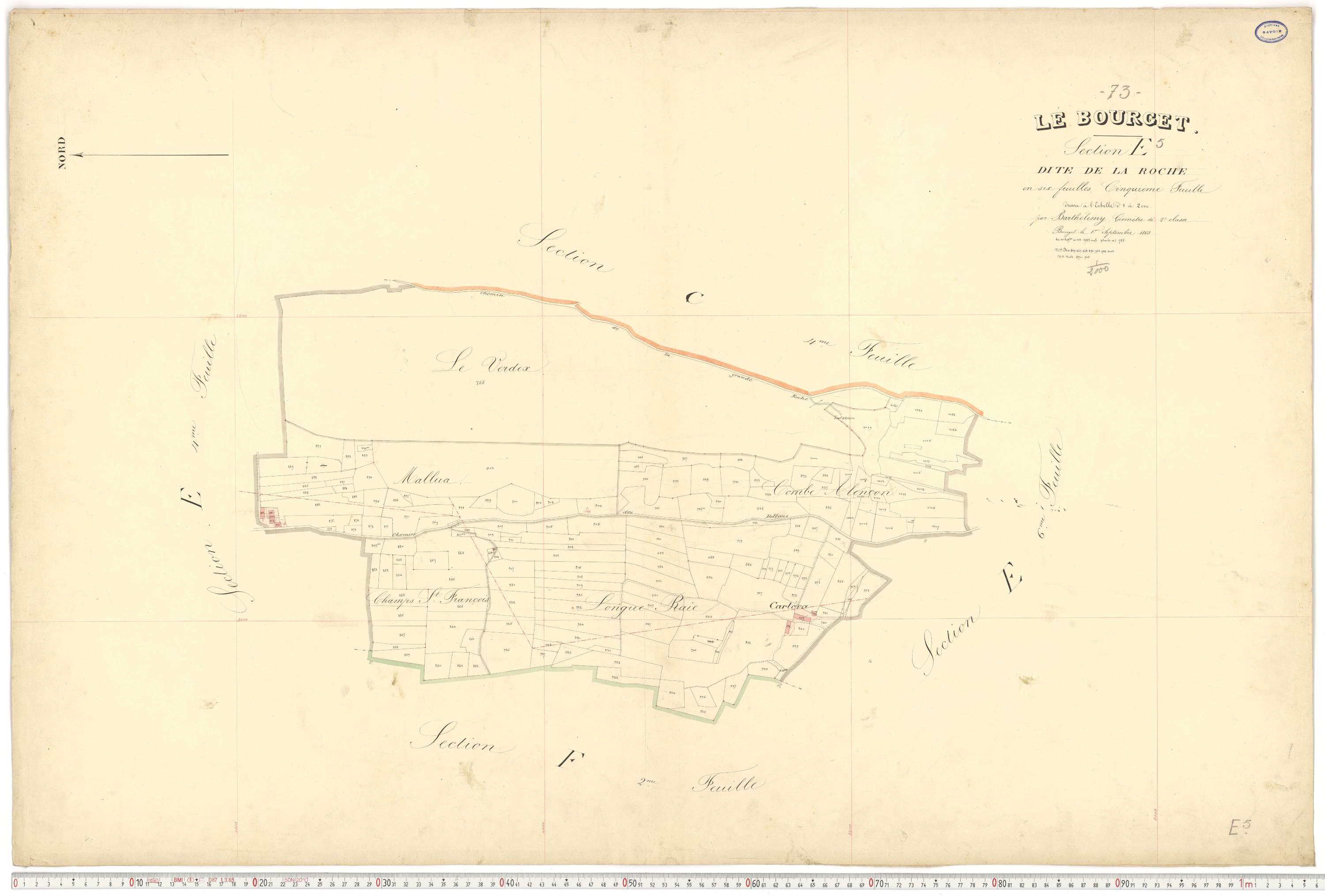 Le Bourget-du-Lac - Cadastre français (1866).