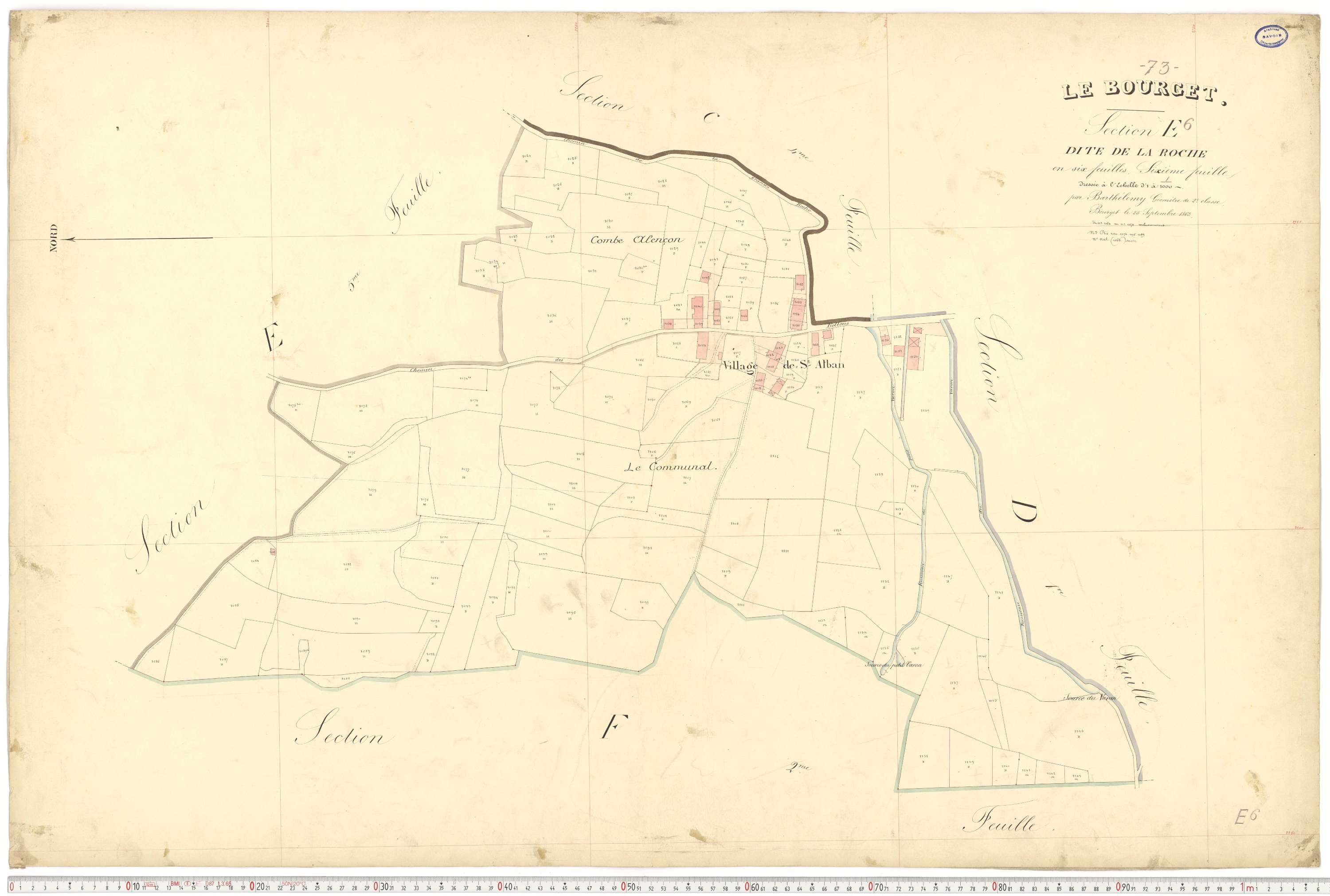 Le Bourget-du-Lac - Cadastre français (1866).