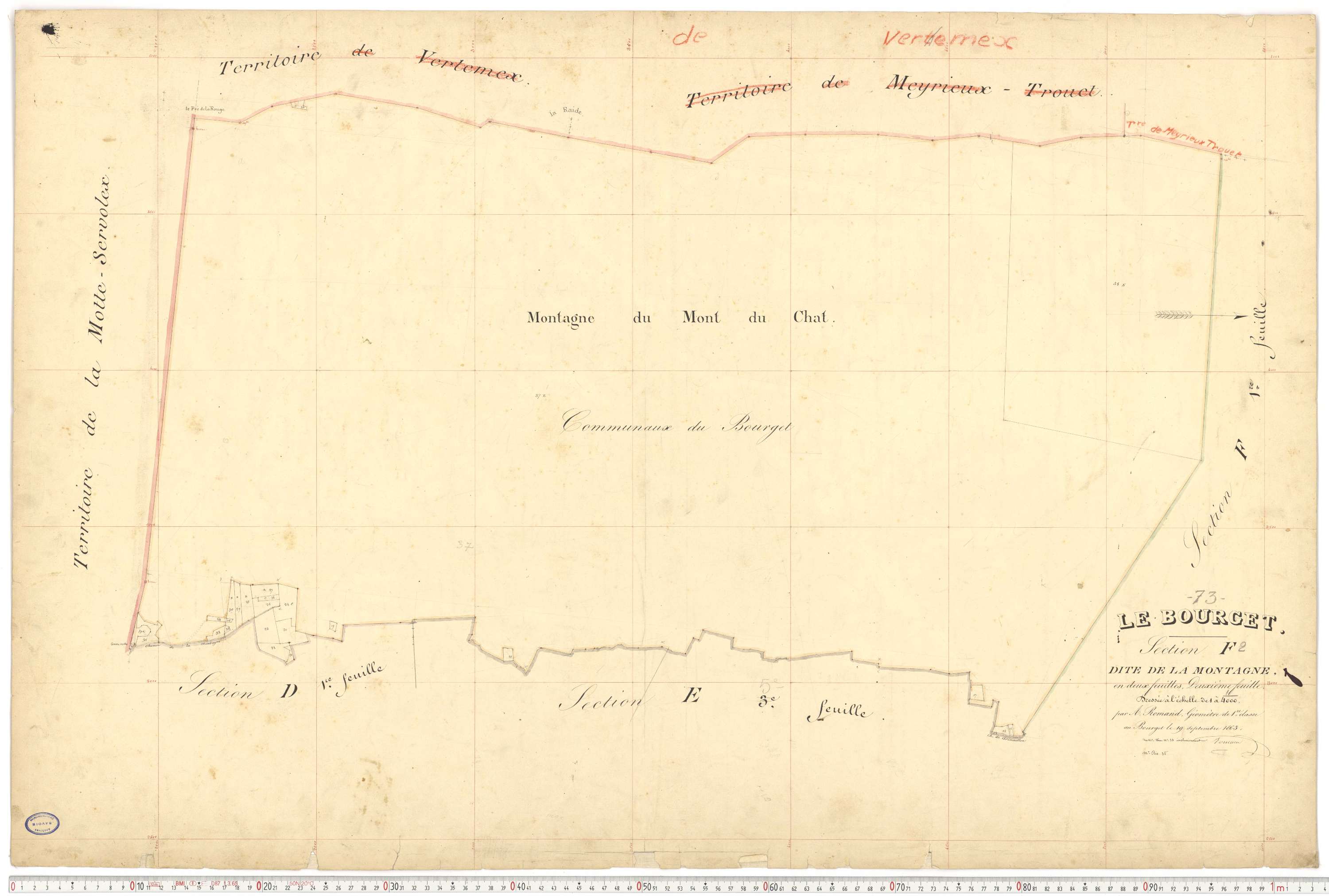 Le Bourget-du-Lac - Cadastre français (1866).