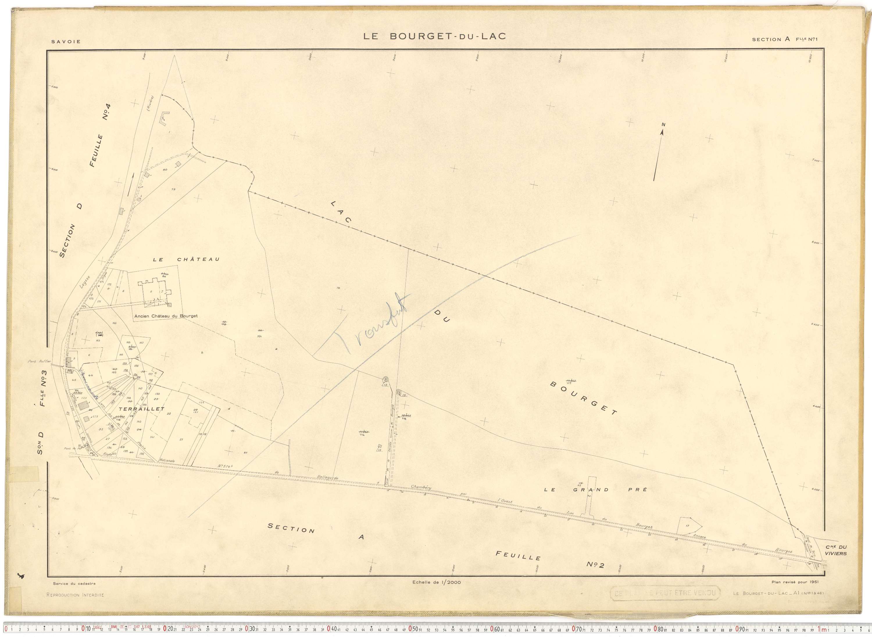 Le Bourget-du-Lac - Cadastre rénové (1951).