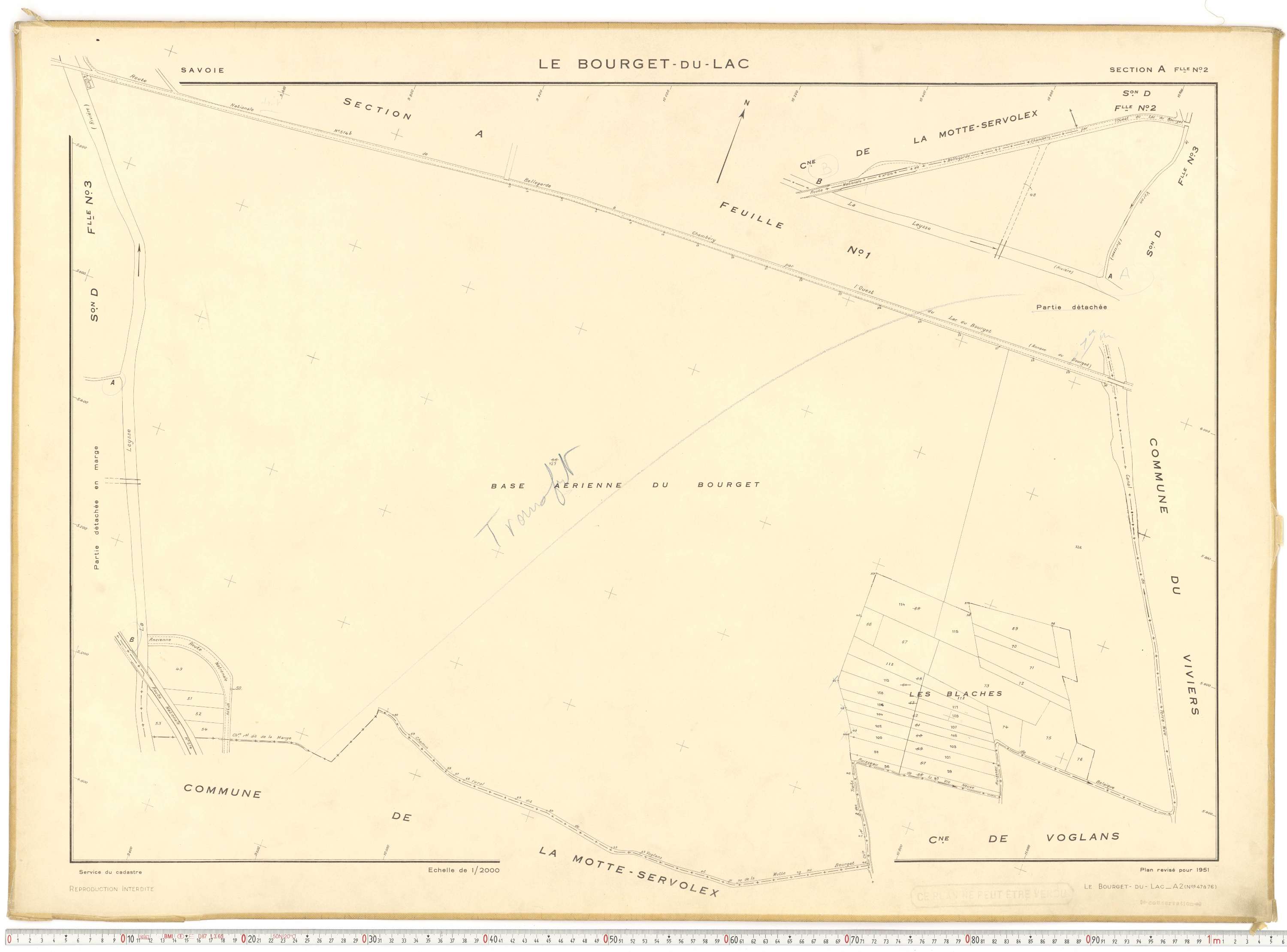 Le Bourget-du-Lac - Cadastre rénové (1951).