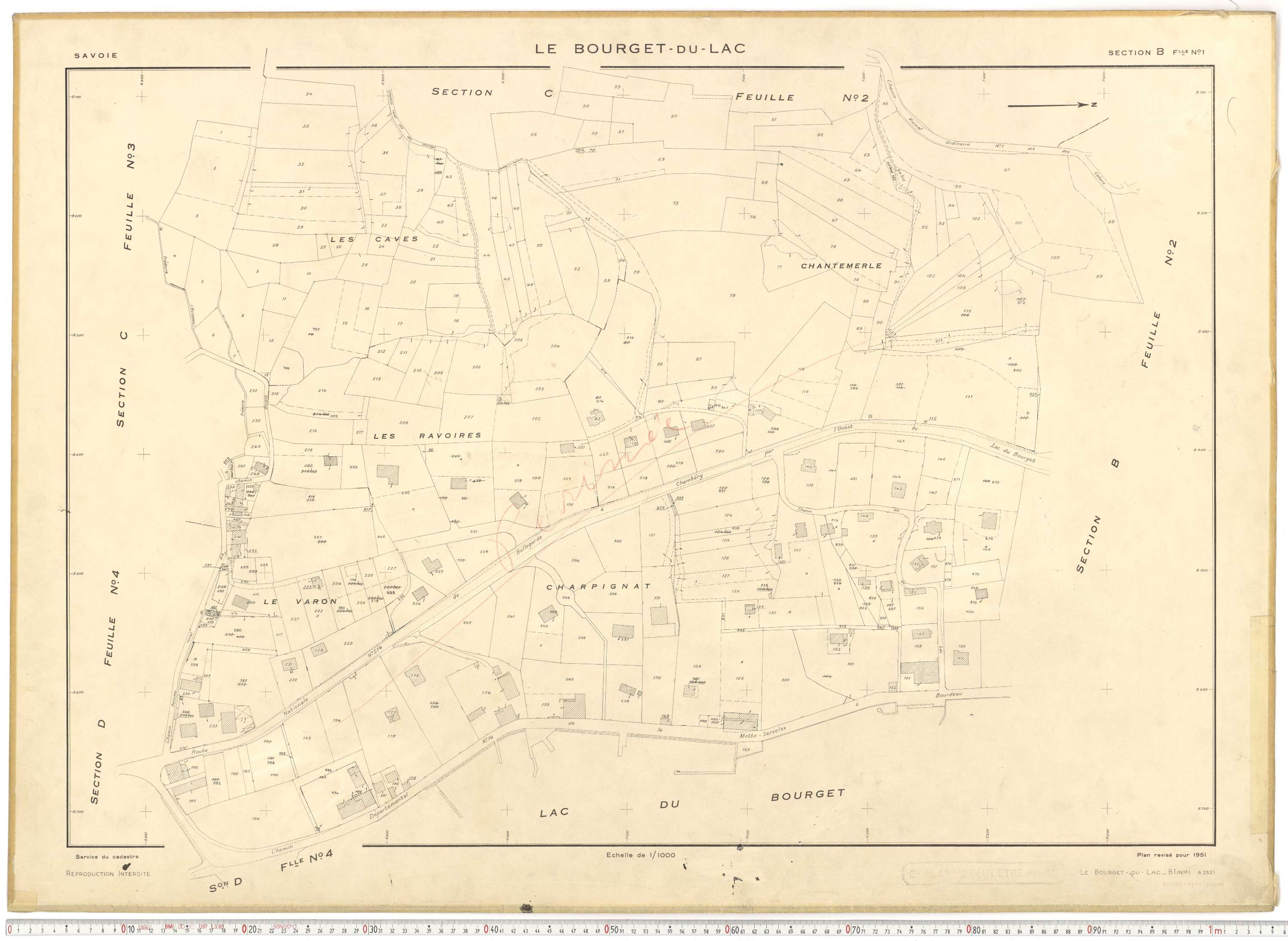 Le Bourget-du-Lac - Cadastre rénové (1951).