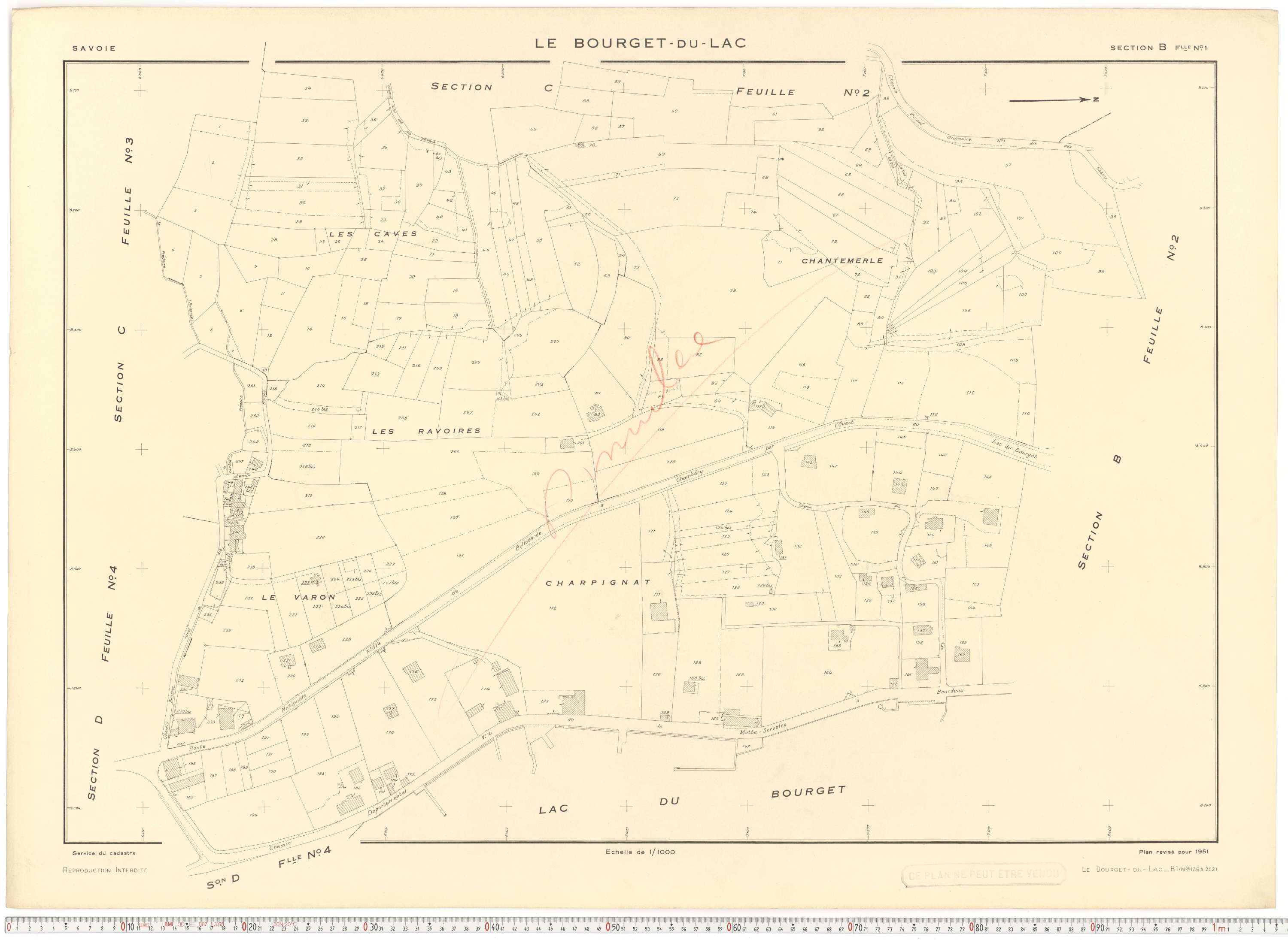 Le Bourget-du-Lac - Cadastre rénové (1951).