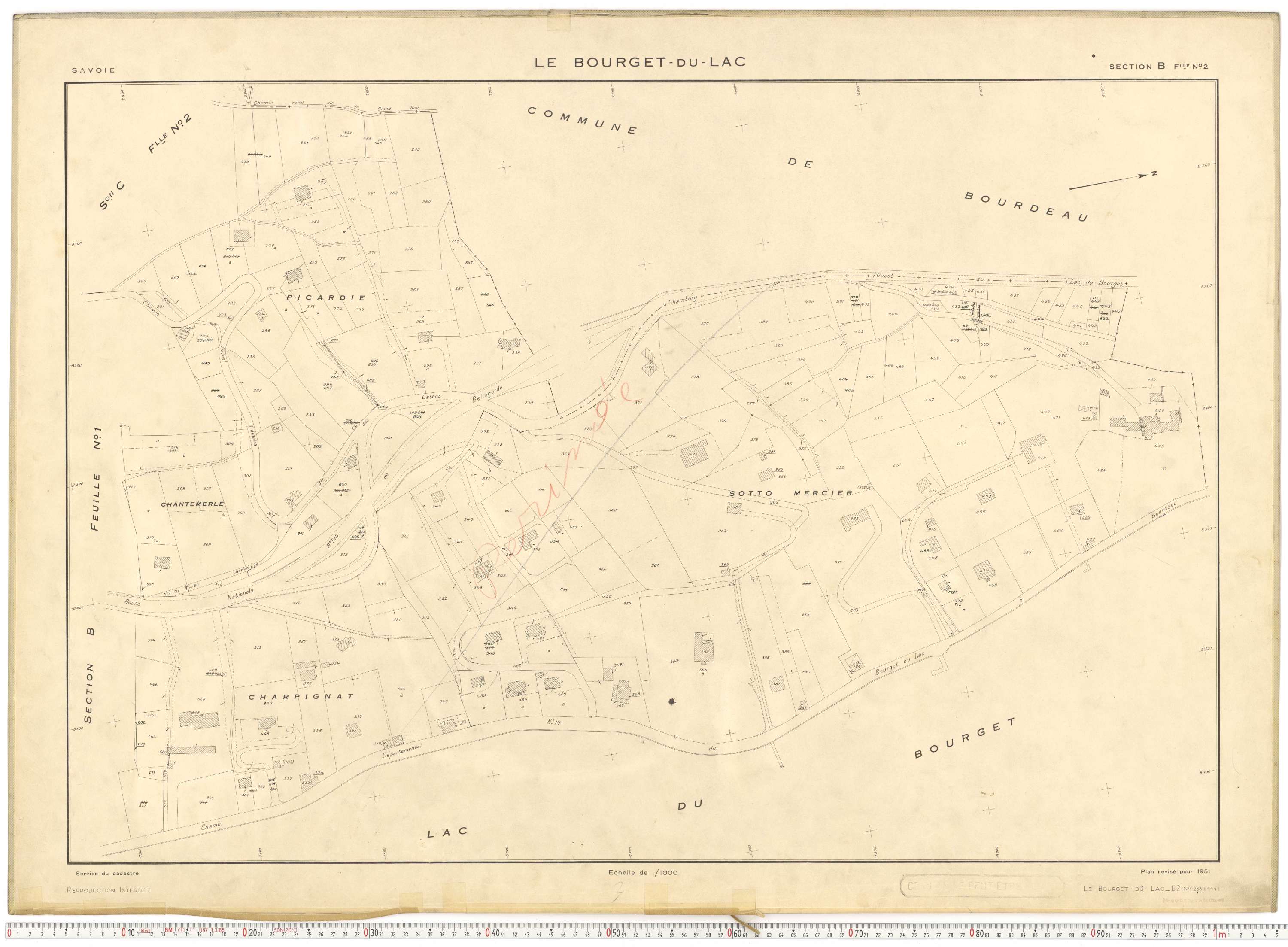 Le Bourget-du-Lac - Cadastre rénové (1951).