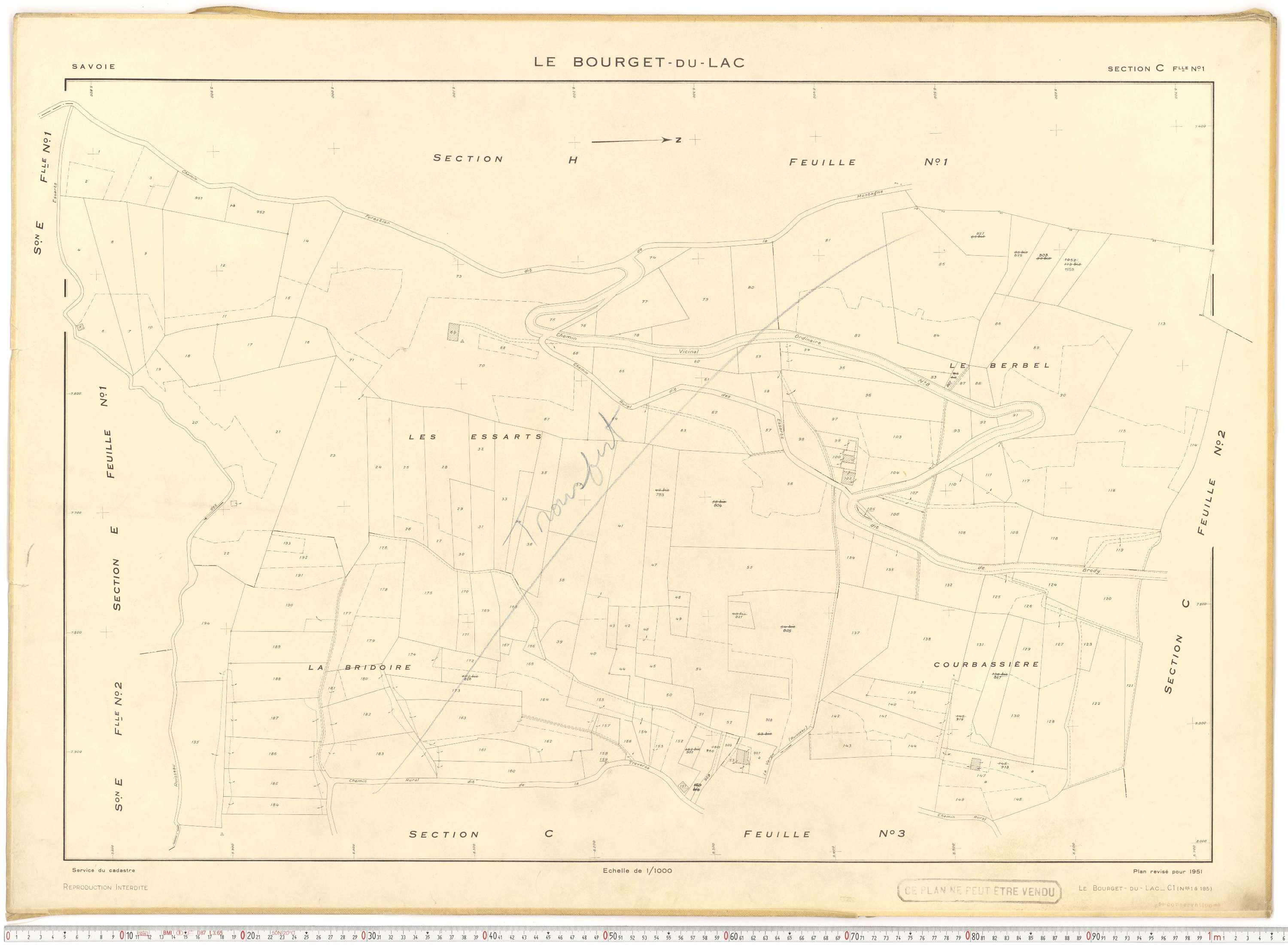 Le Bourget-du-Lac - Cadastre rénové (1951).