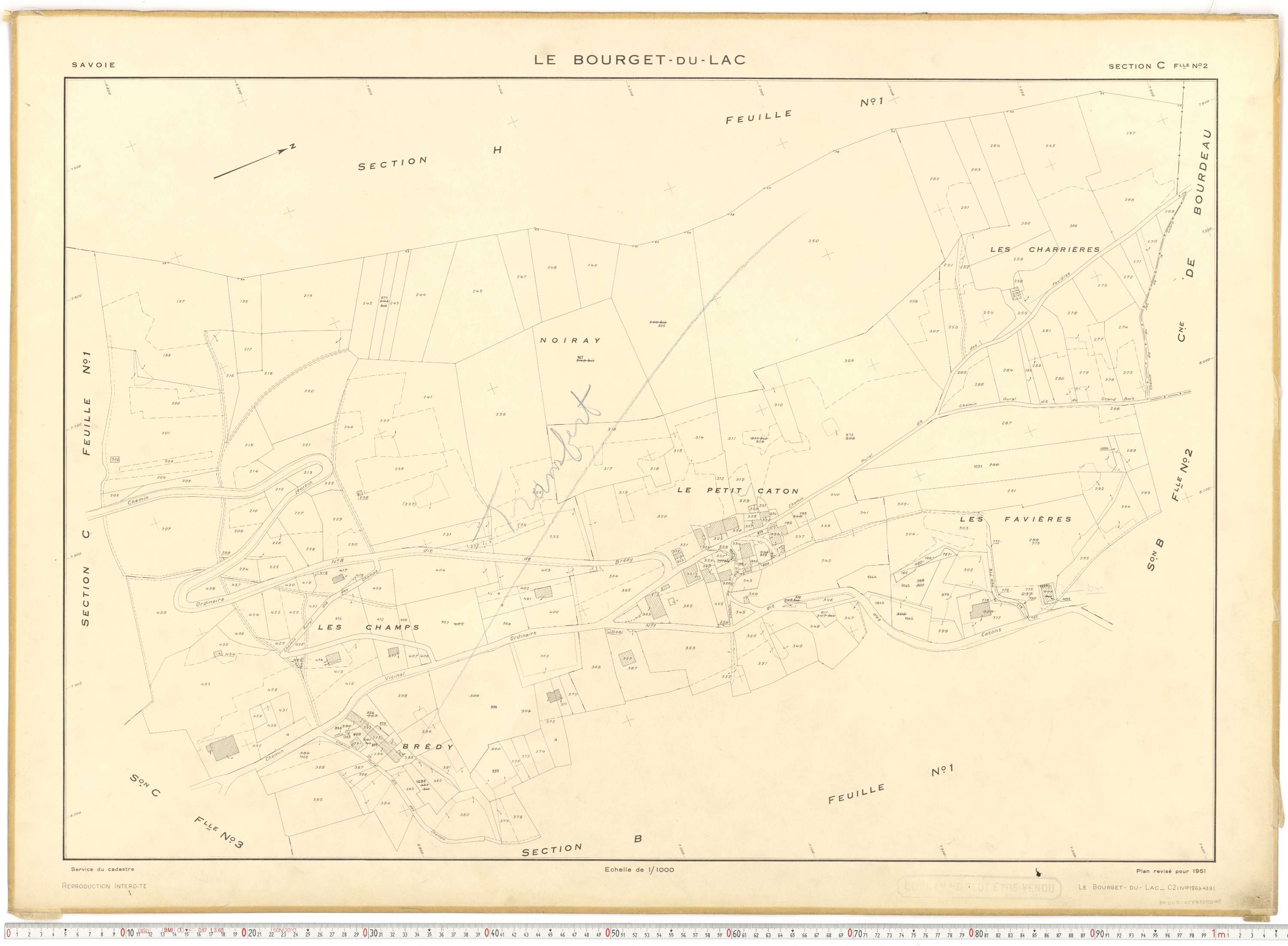 Le Bourget-du-Lac - Cadastre rénové (1951).