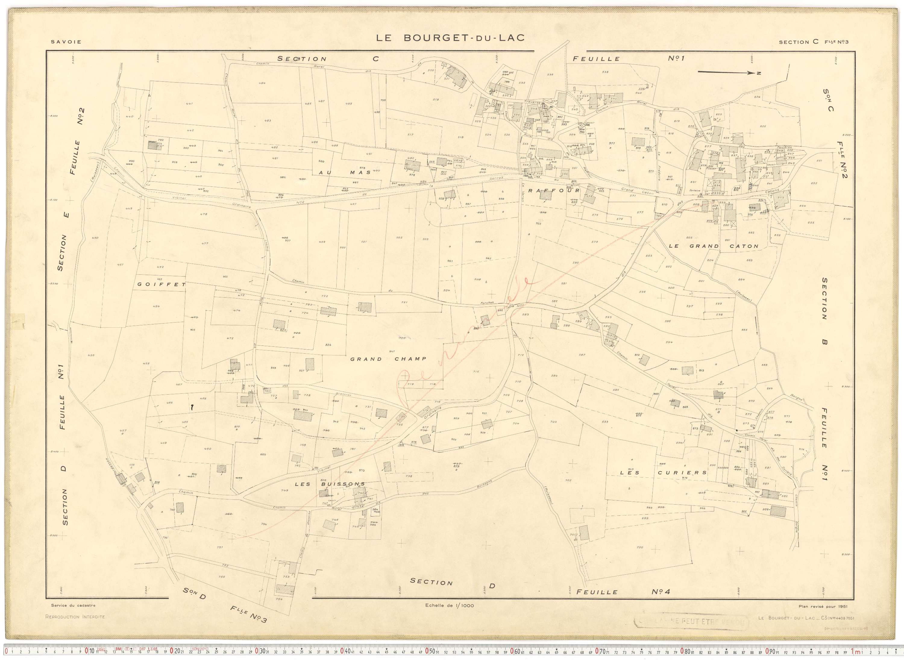 Le Bourget-du-Lac - Cadastre rénové (1951).